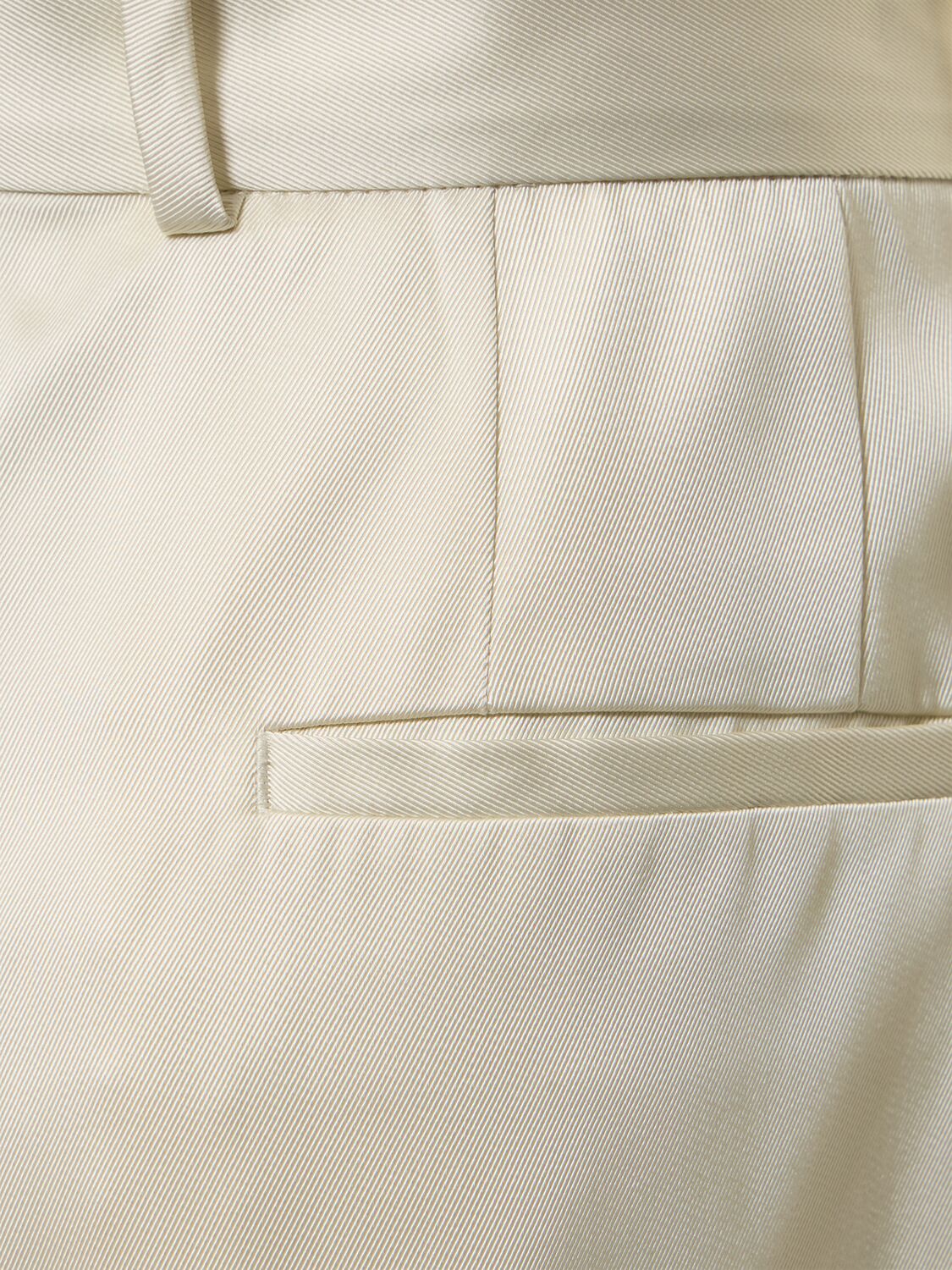 Shop Jil Sander Viscose & Silk Twill Wide Pants In Ivory
