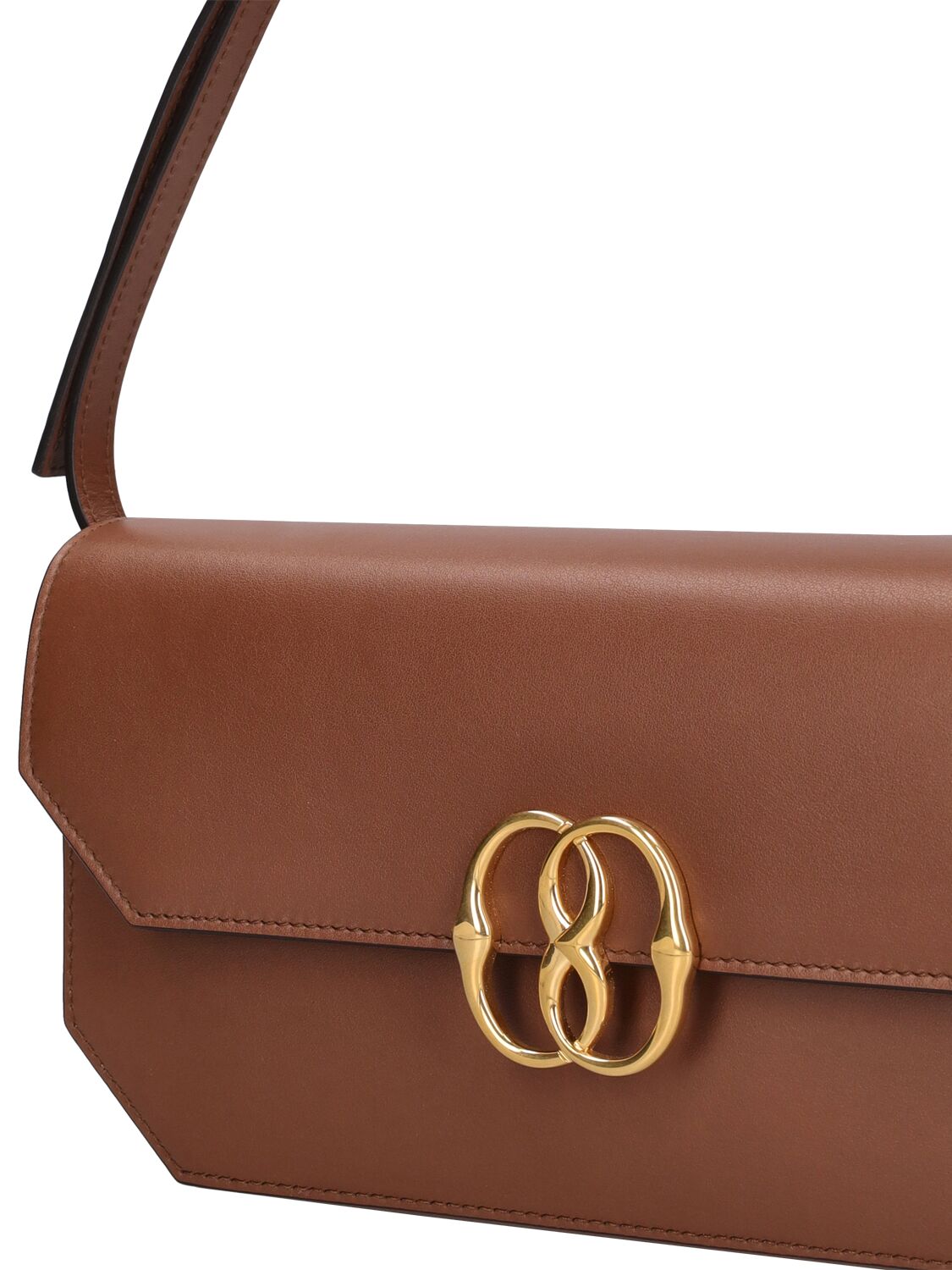 Shop Bally Large Emblem Folio Leather Shoulder Bag In Cuero