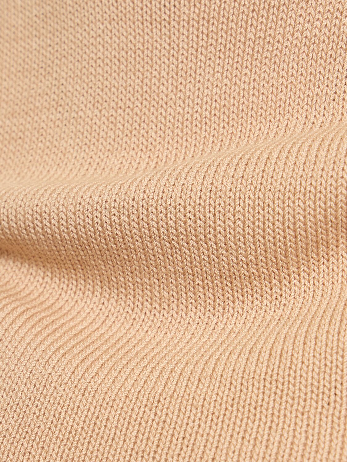 Shop Ermanno Scervino Cotton Knit Turtleneck Sleeveless Top In Beige
