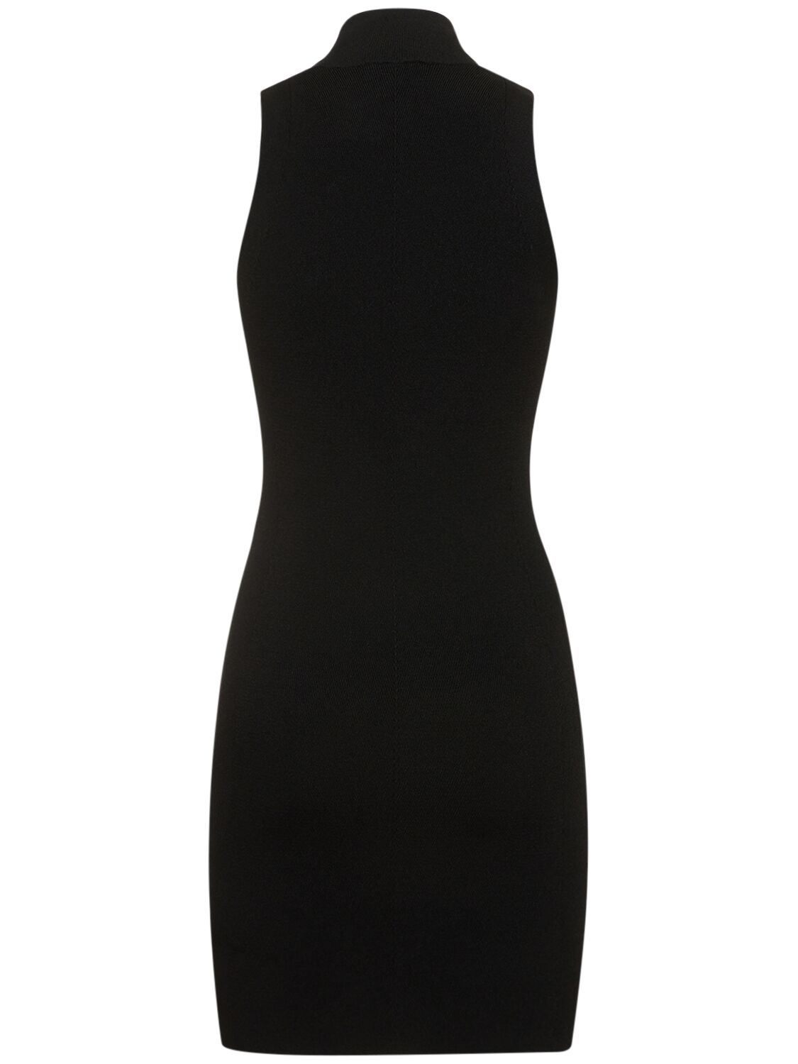 Shop Diesel M-onerva Ribbed Viscose Mini Dress In Black