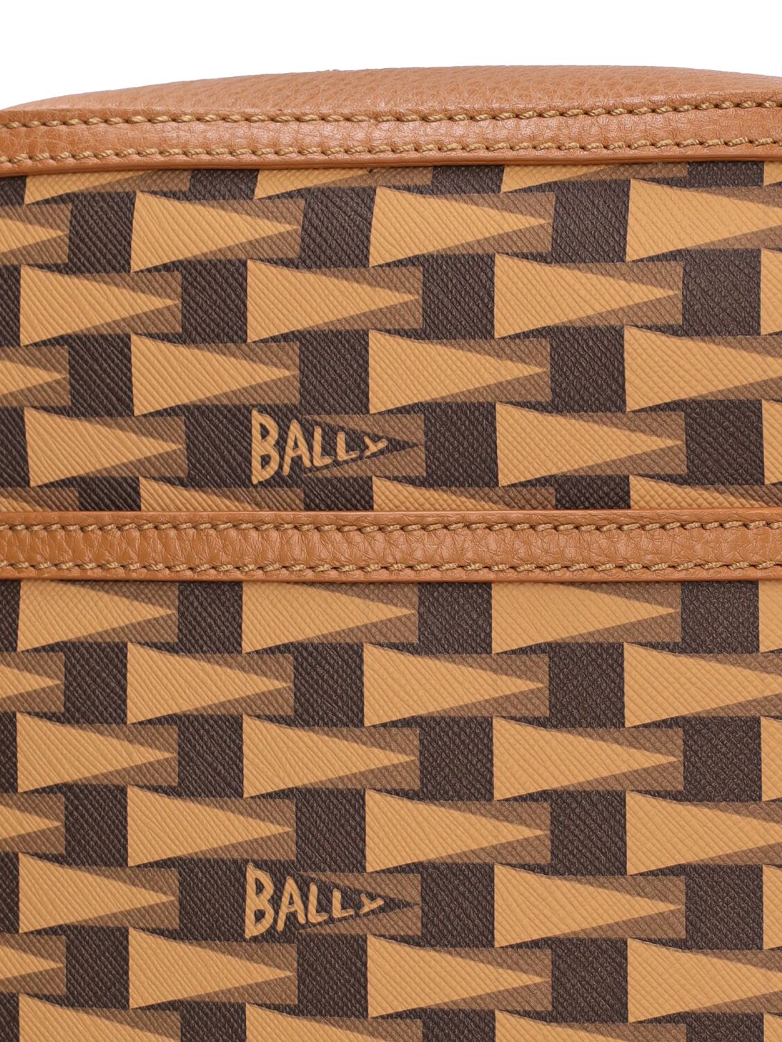 Shop Bally Pennant New Monogram Crossbody Bag In Multi Desert