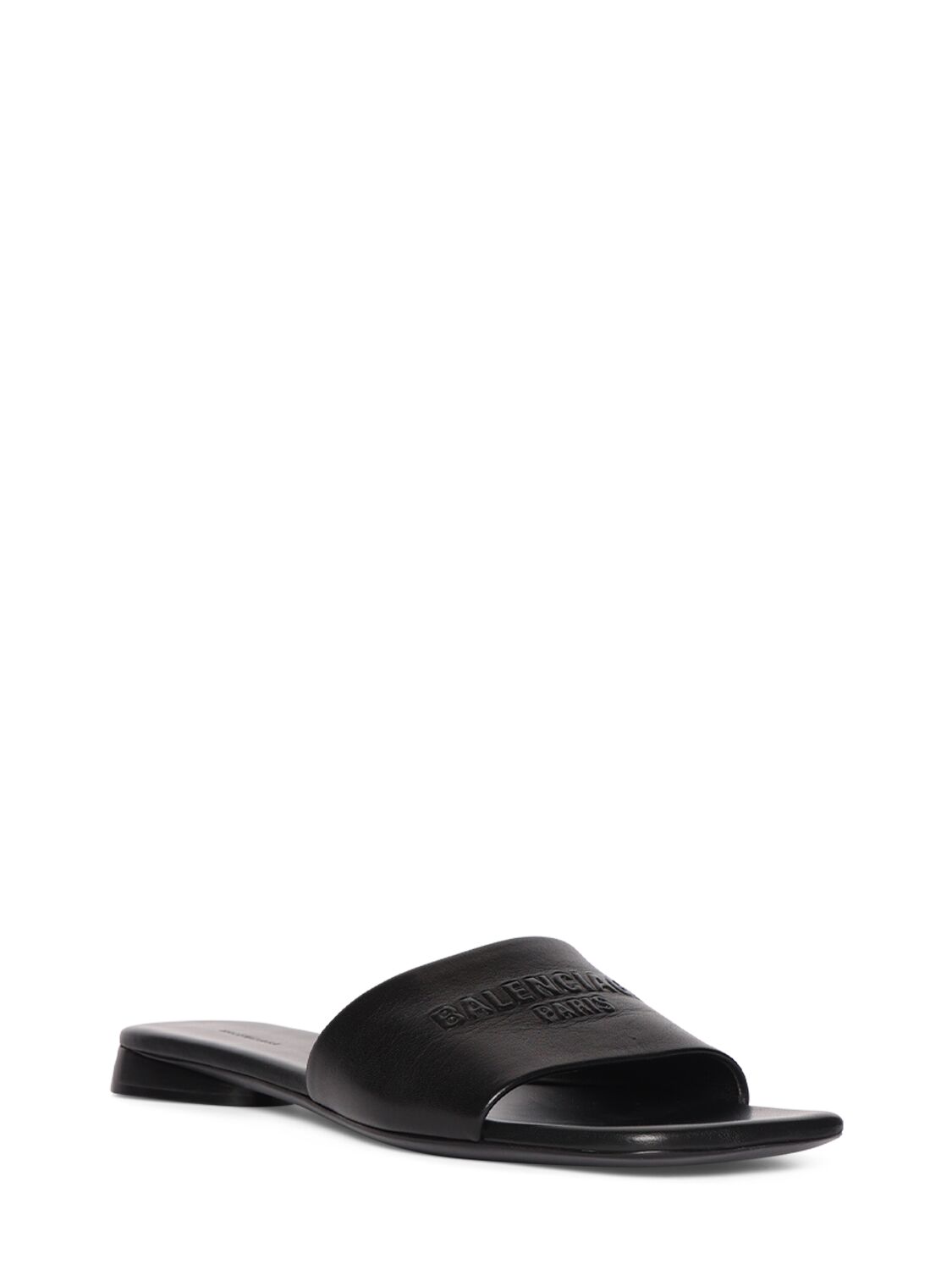 Shop Balenciaga 10mm Dutyfree Shiny Leather Sandals In Black