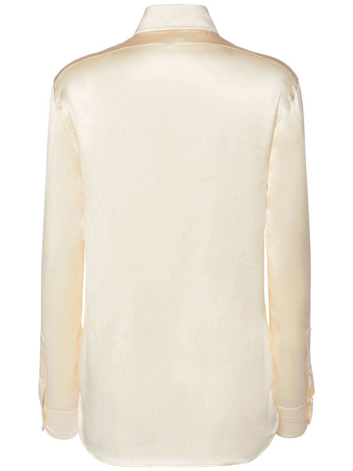 Shop Tom Ford Fluid Silk Charmeuse Shirt In White