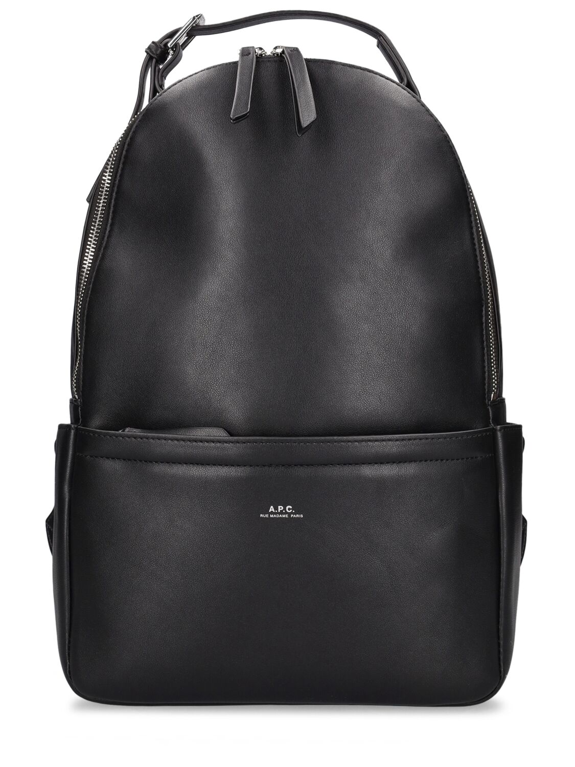 Apc Logo Recycled Faux Leather Backpack In Black