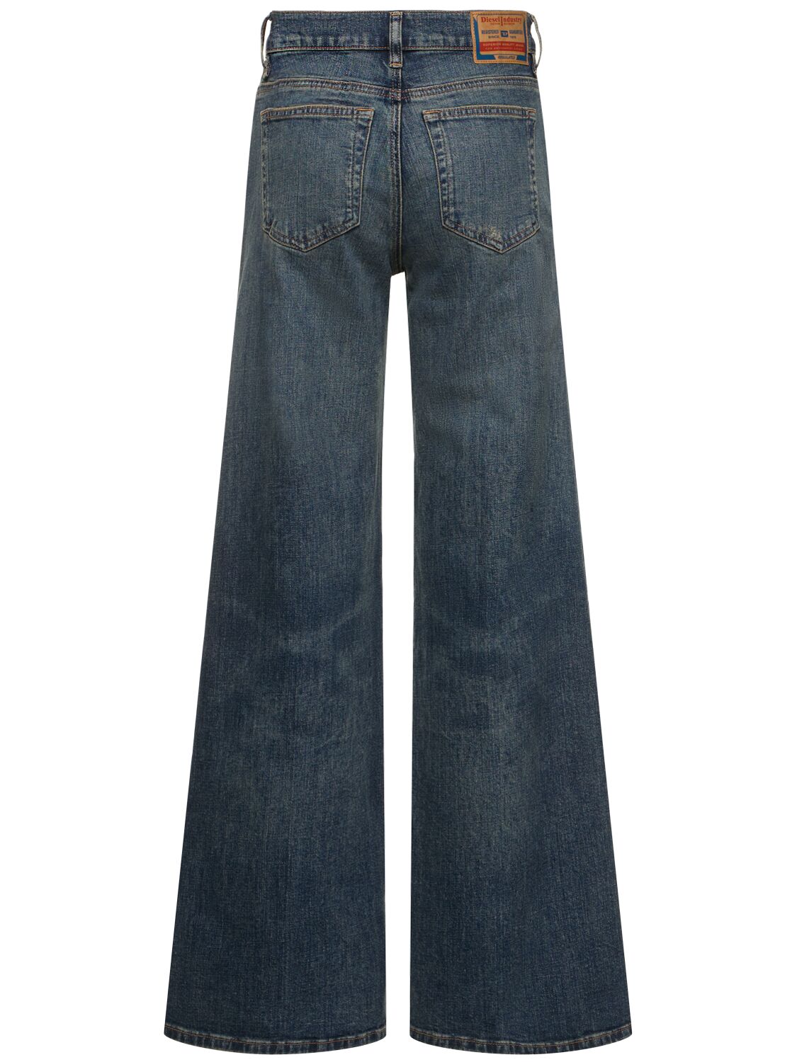 Shop Diesel 1978 D-akemi Cotton Denim Flared Jeans In Blue
