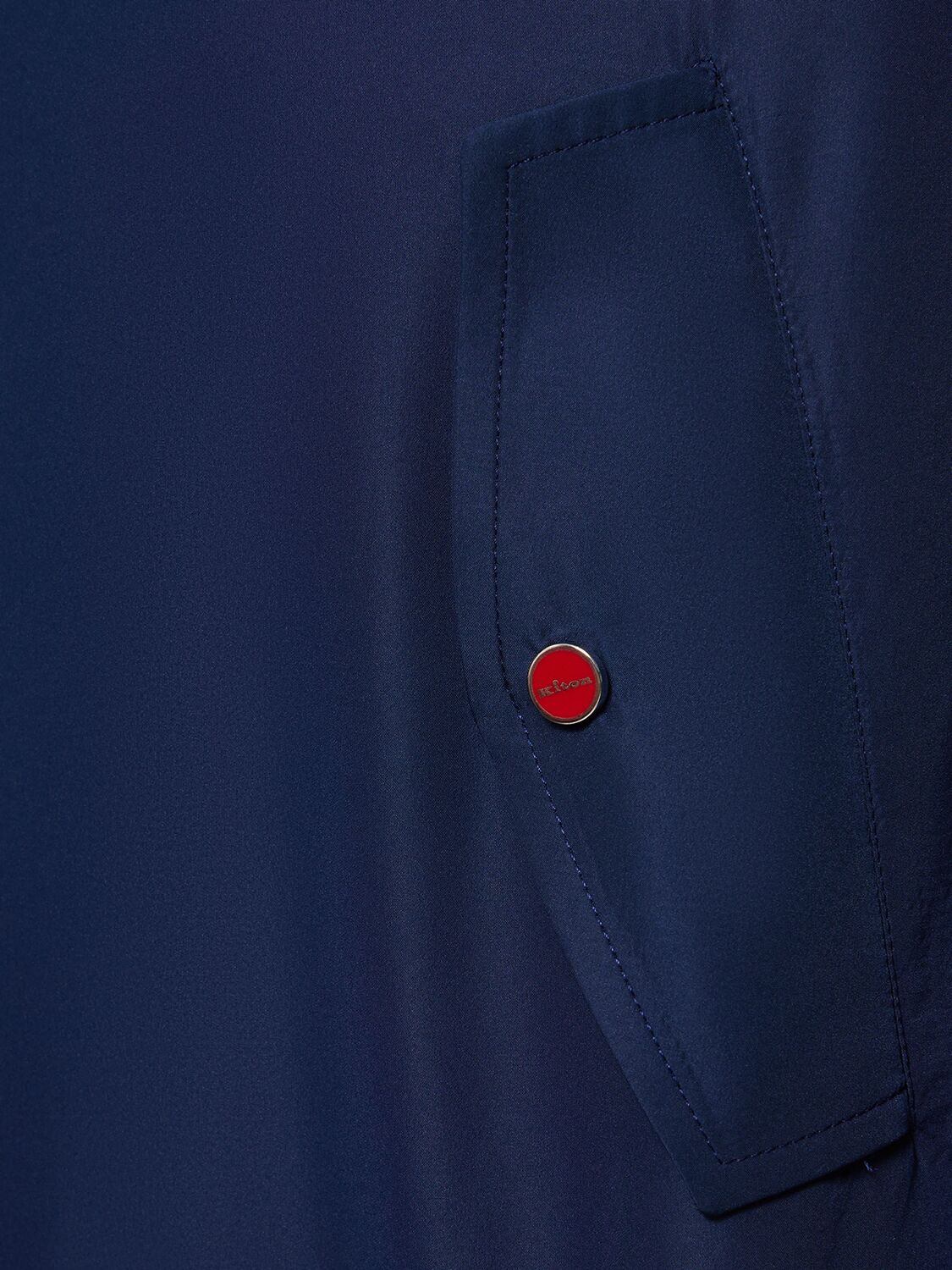 Shop Kiton Logo Zipped Jacket In Navy