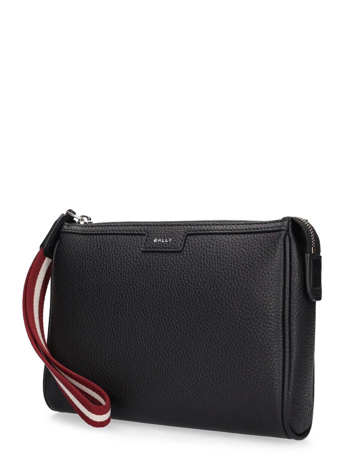 Shop Bally Code Leather Clutch In Black