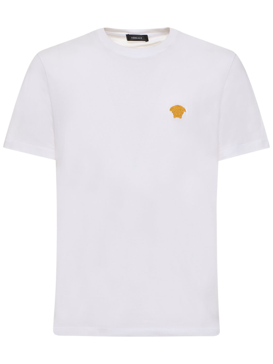 Shop Versace Medusa Cotton Jersey T-shirt In Optic White