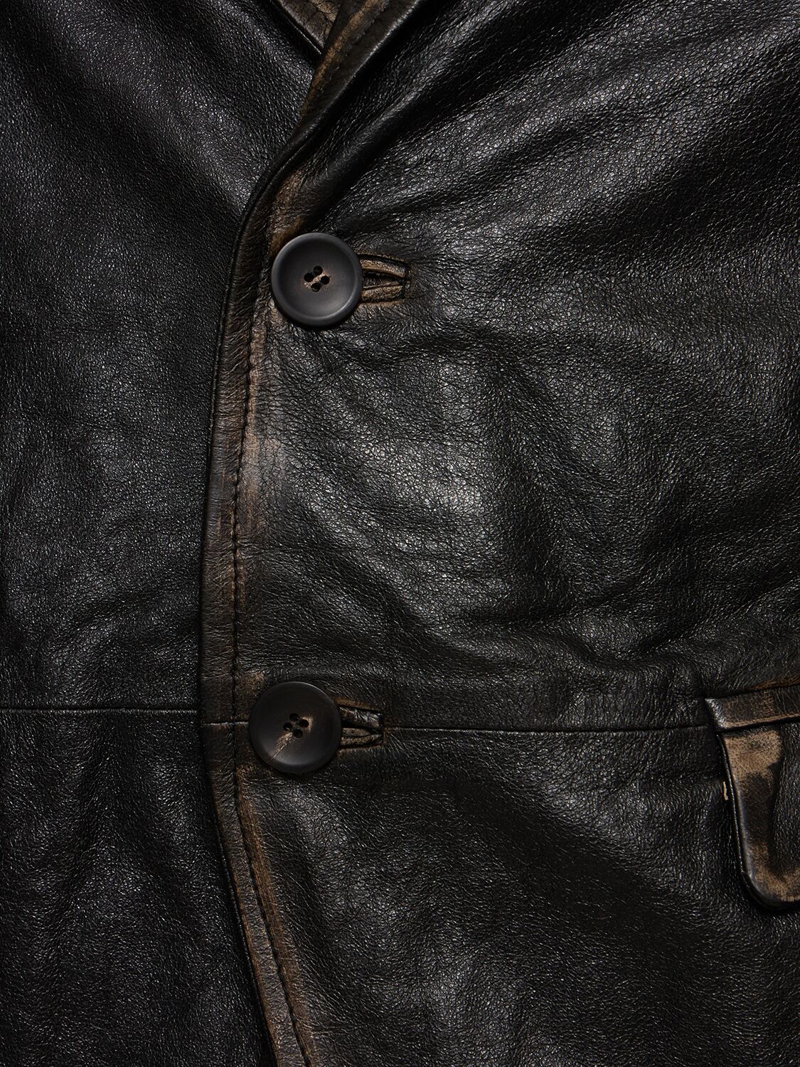 Shop Giorgio Brato Bleached Leather Blazer In Black