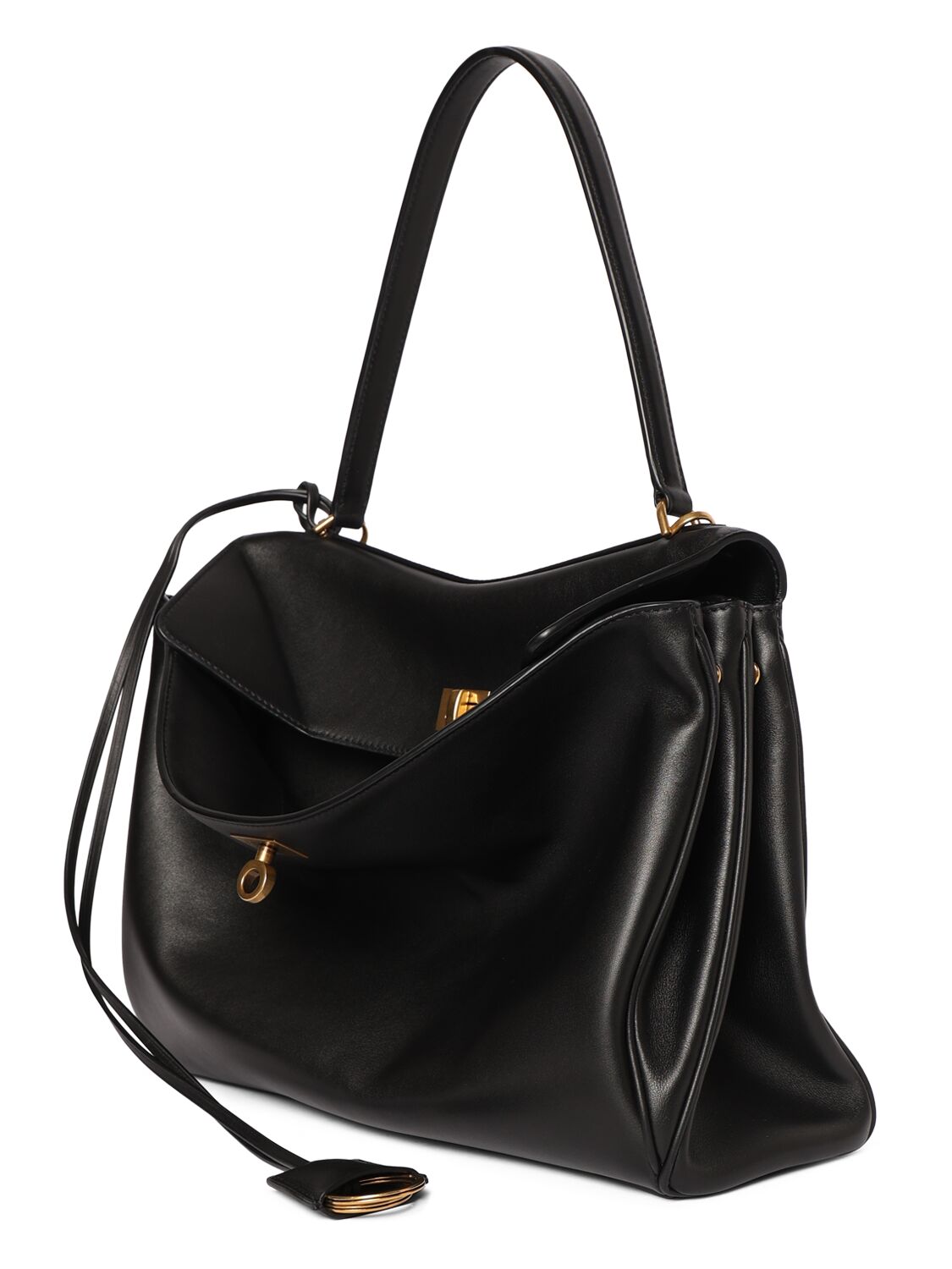 Shop Balenciaga Medium Rodeo Leather Shoulder Bag In Black