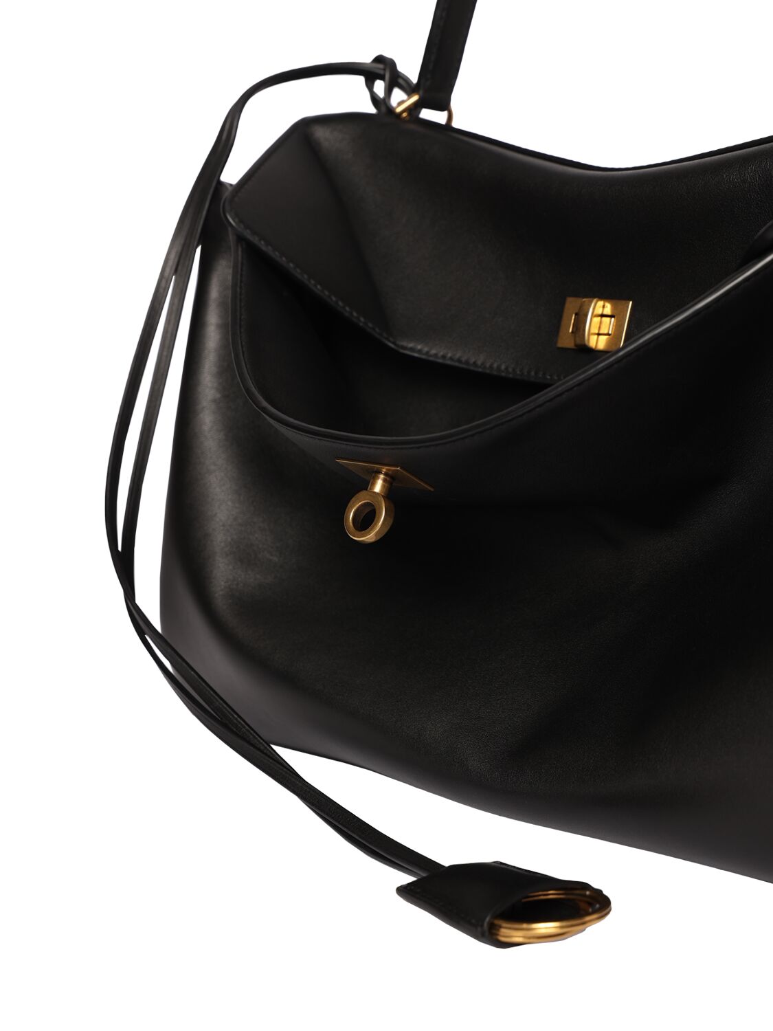 Shop Balenciaga Medium Rodeo Leather Shoulder Bag In Black