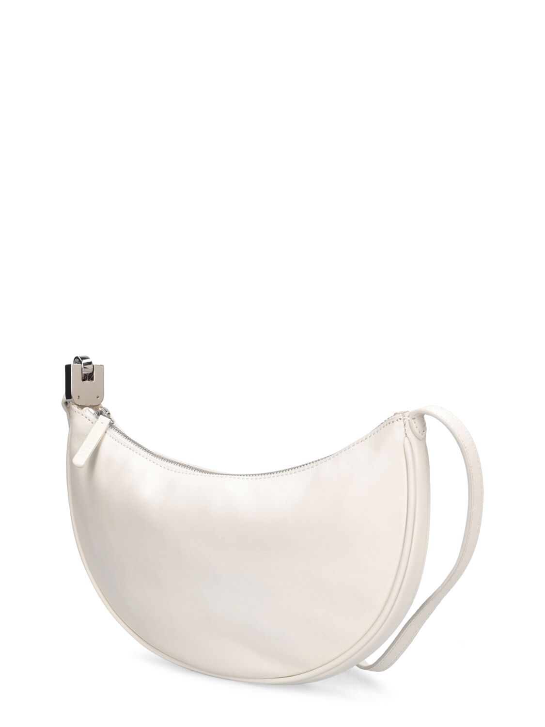 Shop Staud Walker Leather Shoulder Bag In Paper