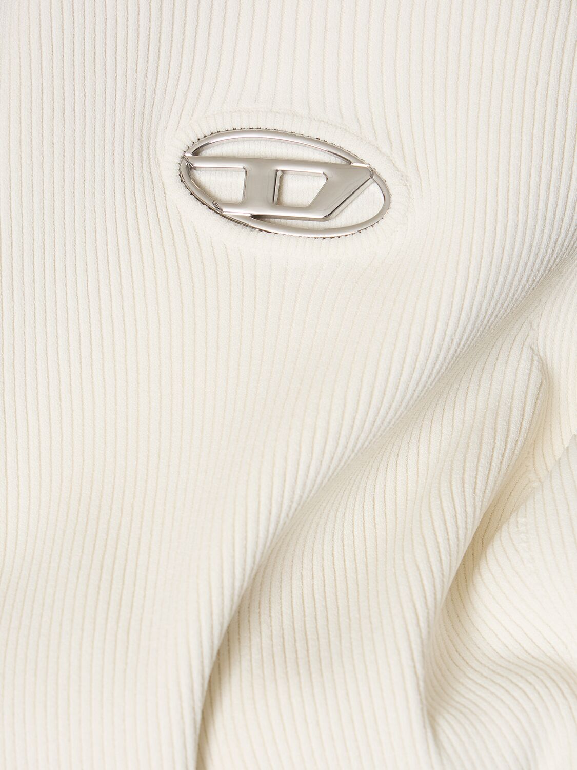 Shop Diesel M-onervax Rib Viscose Mini Dress In White