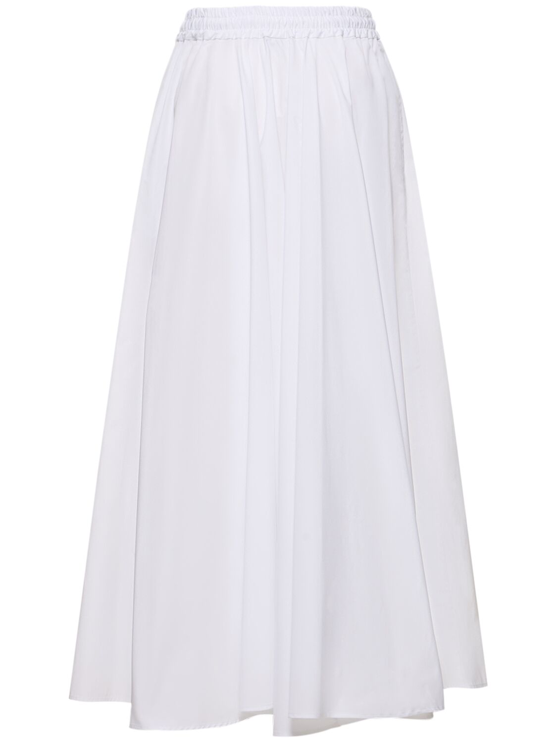 Aspesi Cotton Poplin Midi Skirt In White