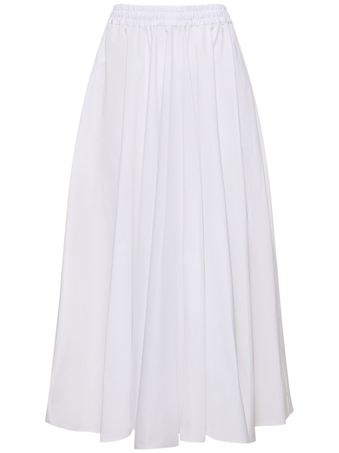 Shop Aspesi Cotton Poplin Midi Skirt In White