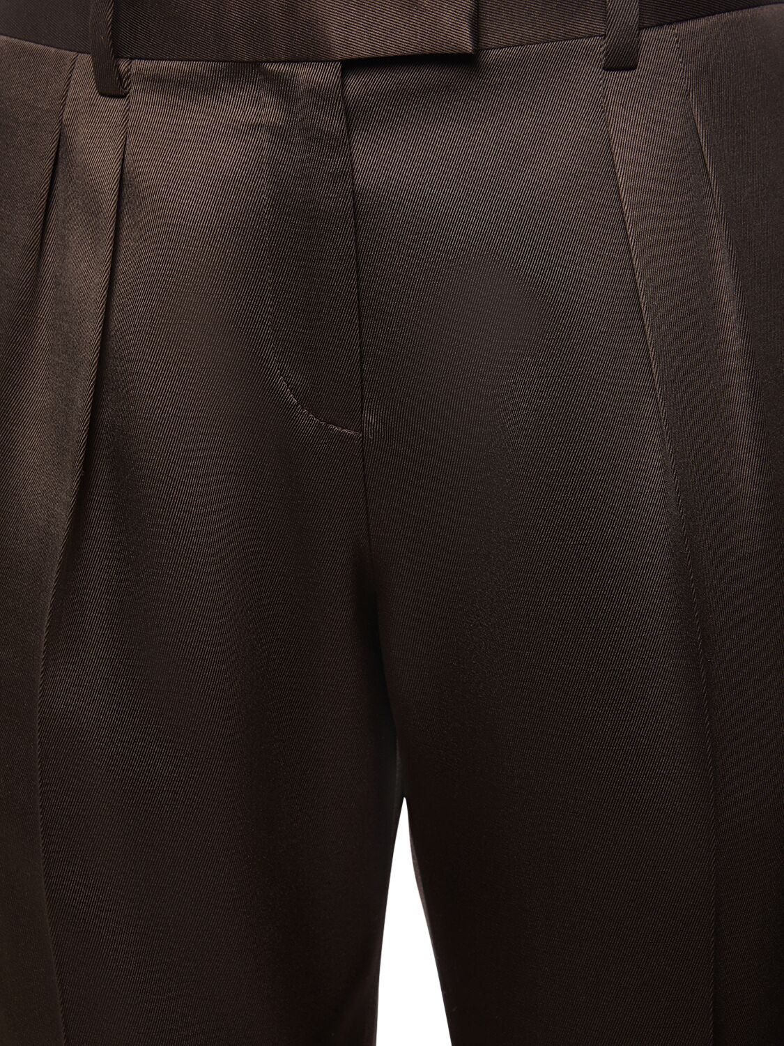 Shop Tom Ford Silk & Wool Twill Bootcut Pants In Brown