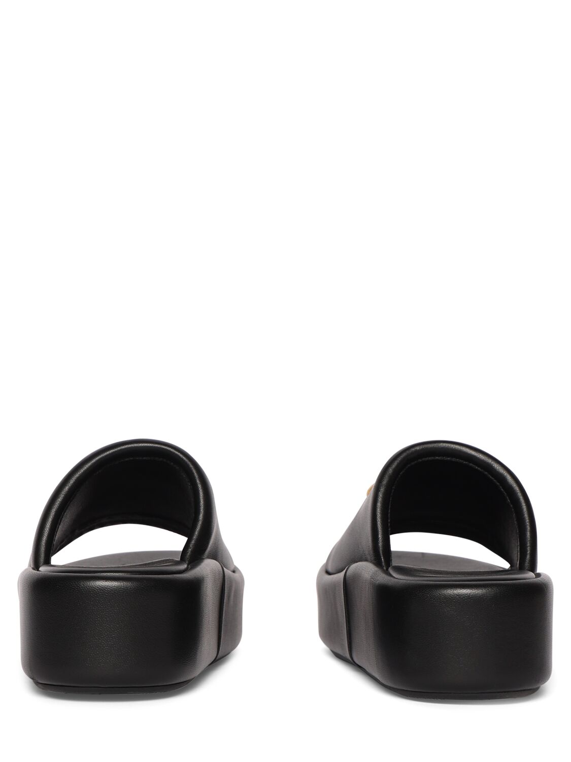 Shop Balenciaga 80mm Bb Shiny Leather Slide Sandals In Black