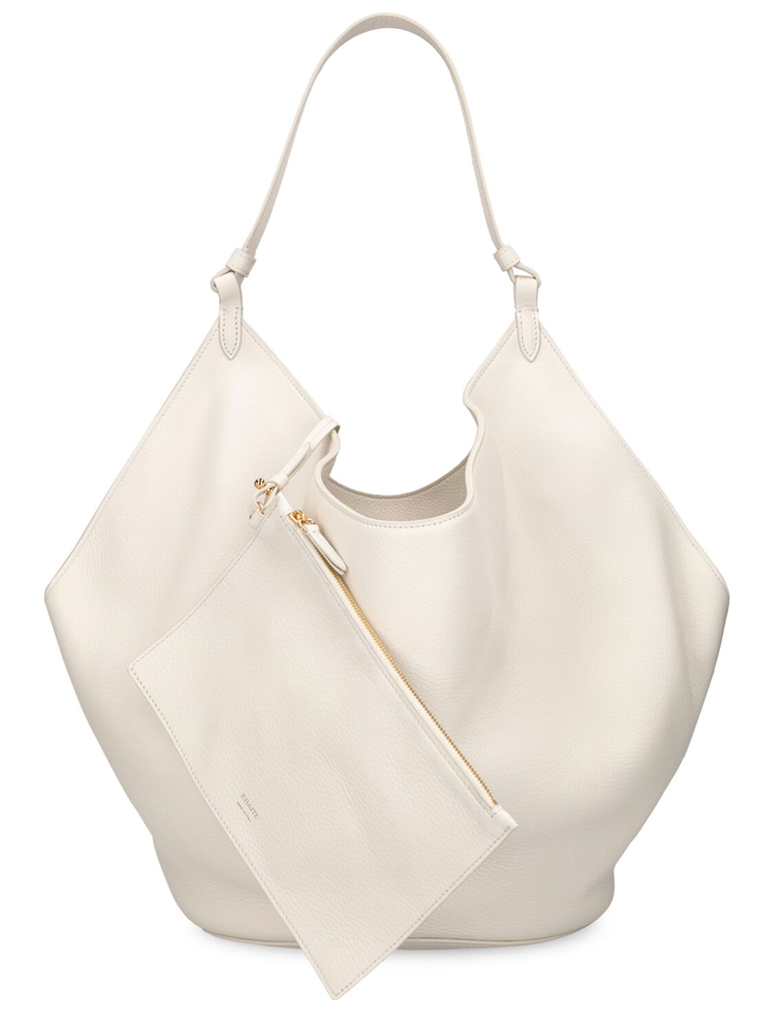 Shop Khaite Medium Lotus Smooth Leather Tote Bag In Off White