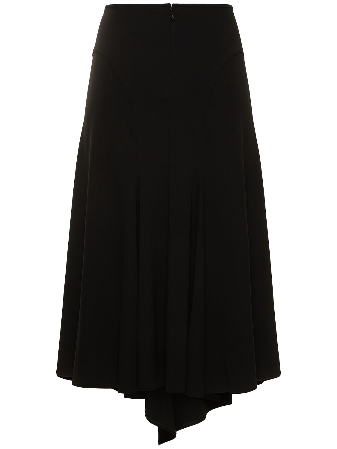 Shop Mugler Logo Jersey Cutout Midi Skirt In Black