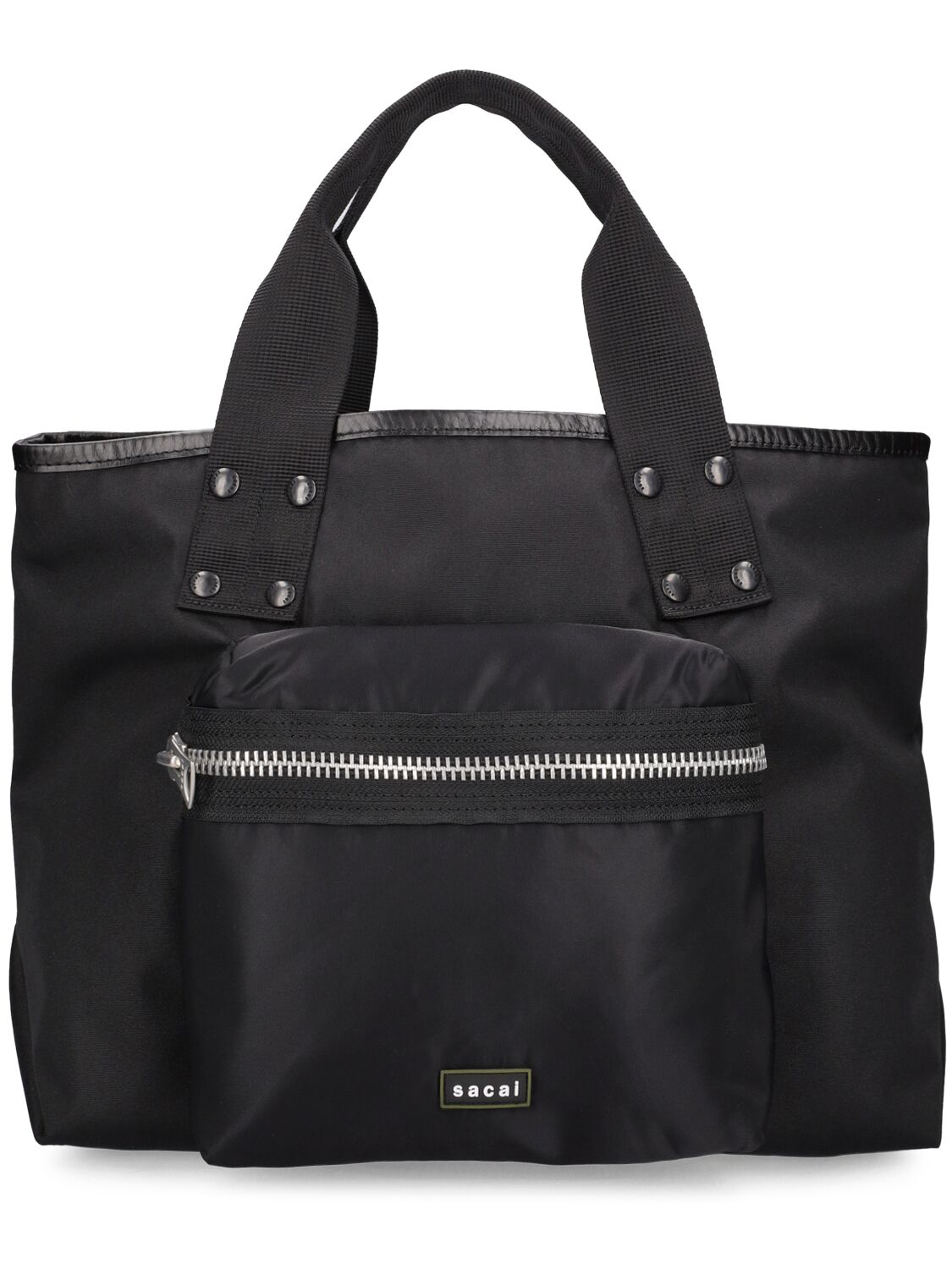 Sacai Medium Zip-pocket Tote Bag In Black