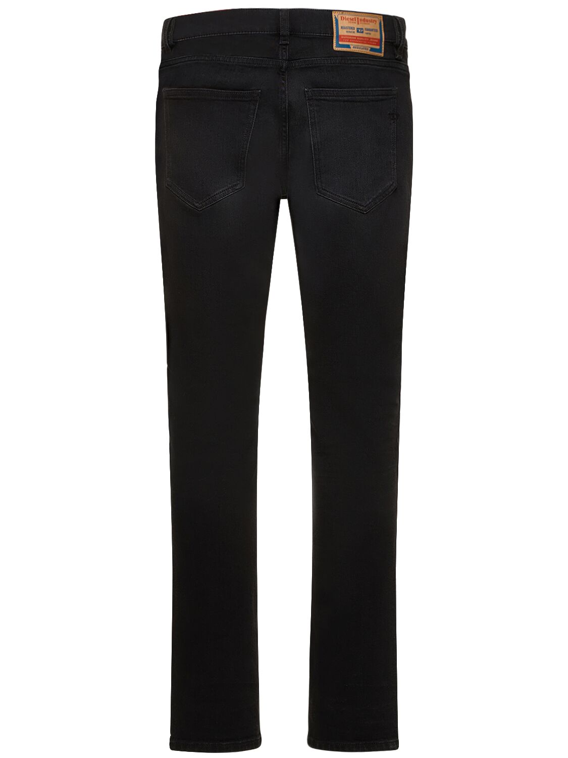 Shop Diesel D-strukt Cotton Denim Slim Fit Jeans In Black