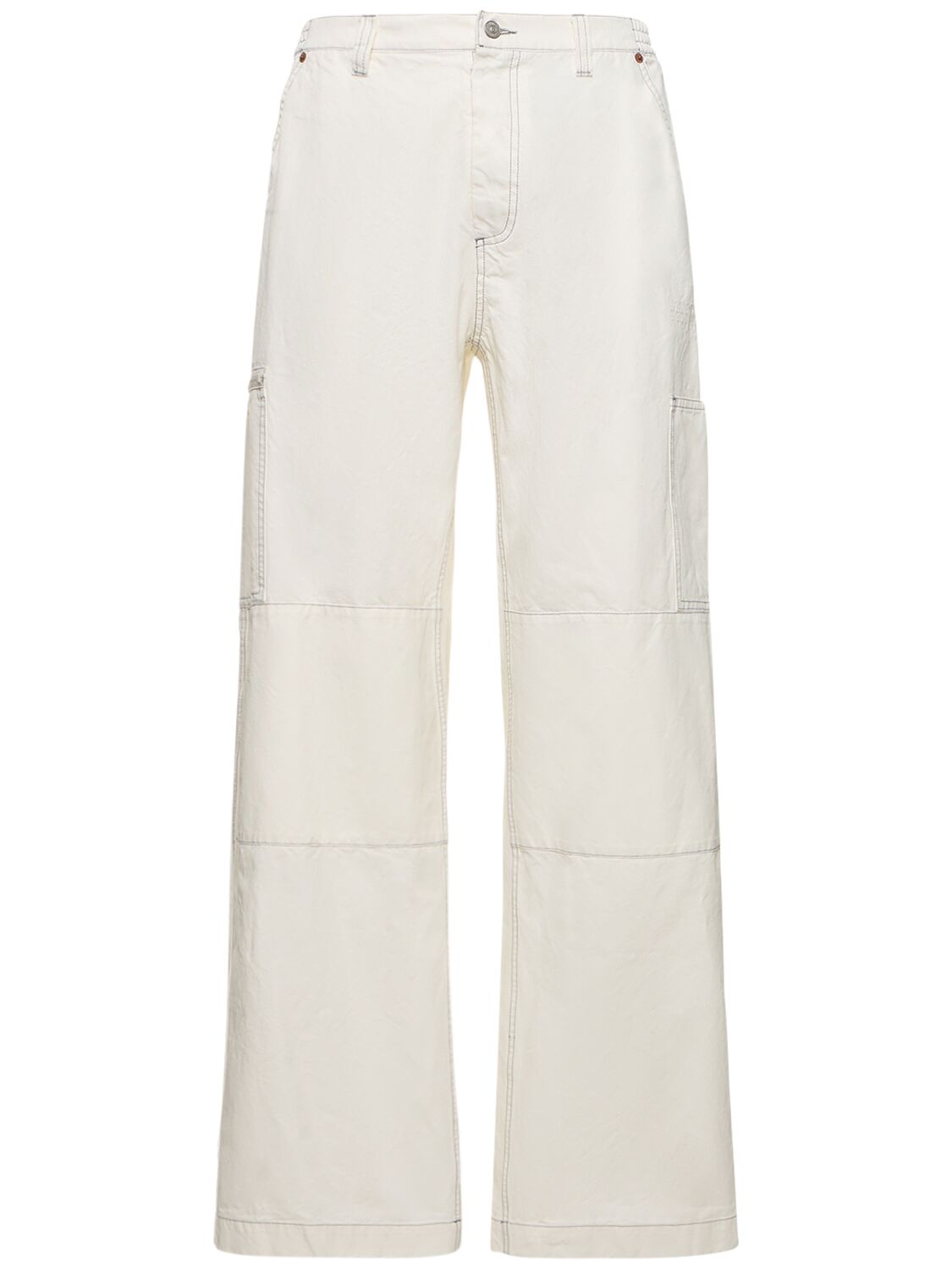 Mm6 Maison Margiela Cotton Canvas Cargo Trousers In White