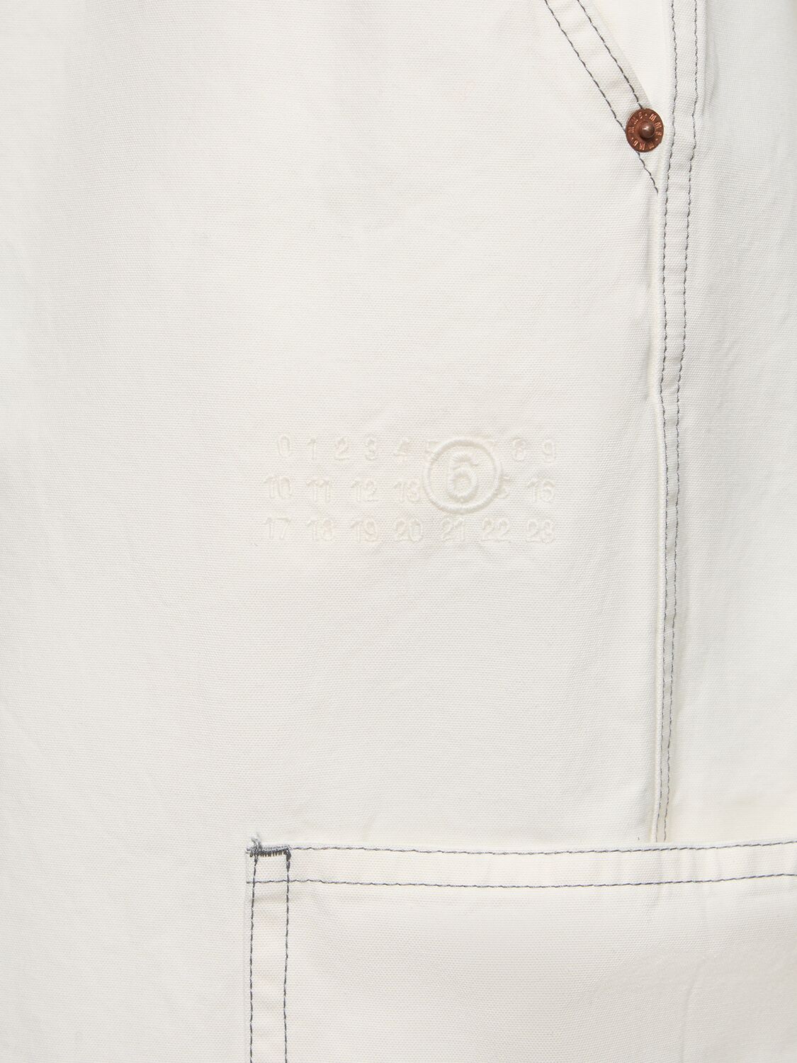 Shop Mm6 Maison Margiela Cotton Canvas Cargo Pants In White