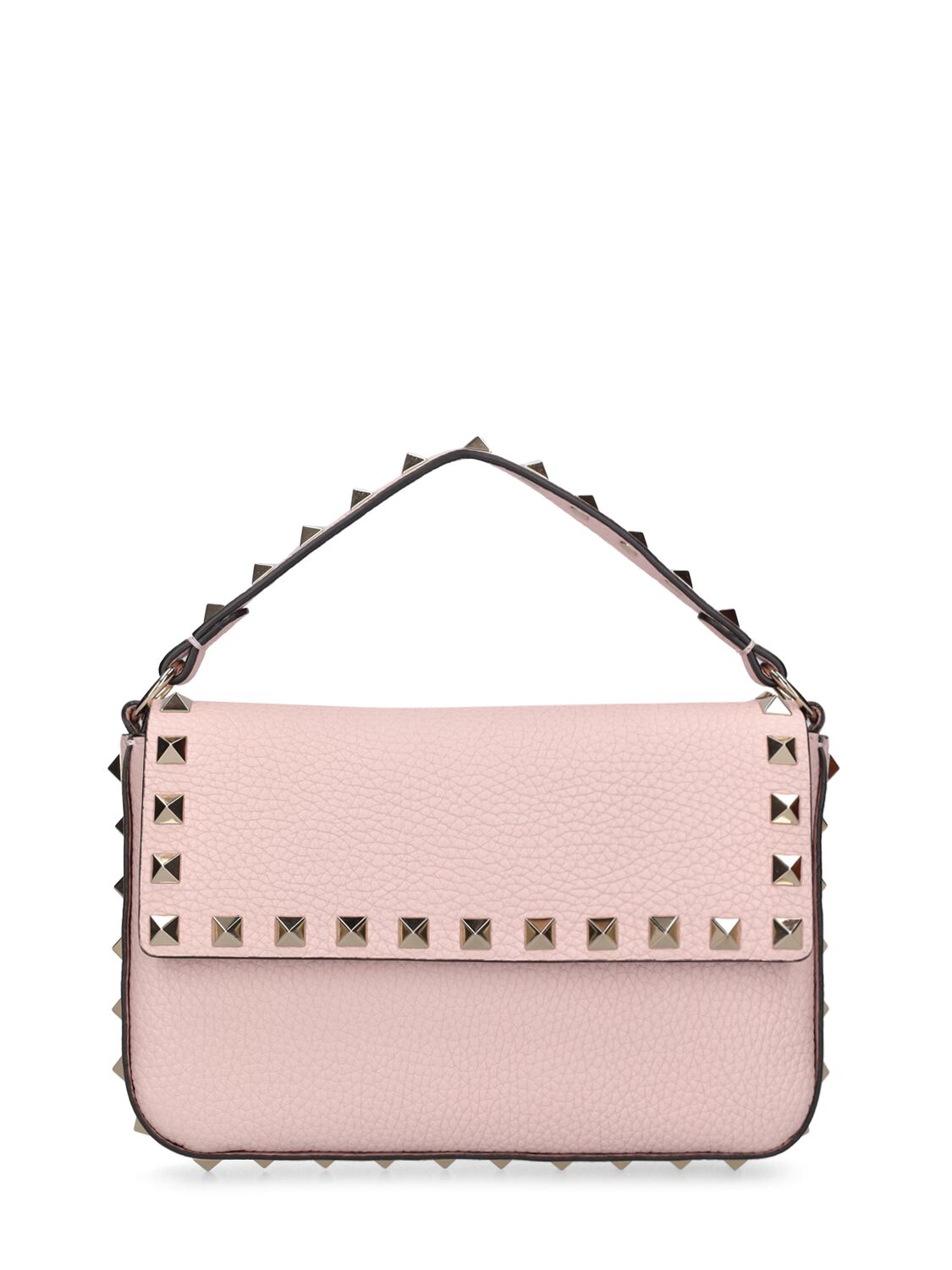 Valentino Garavani Small Rockstud Leather Top Handle Bag In Rose Quartz