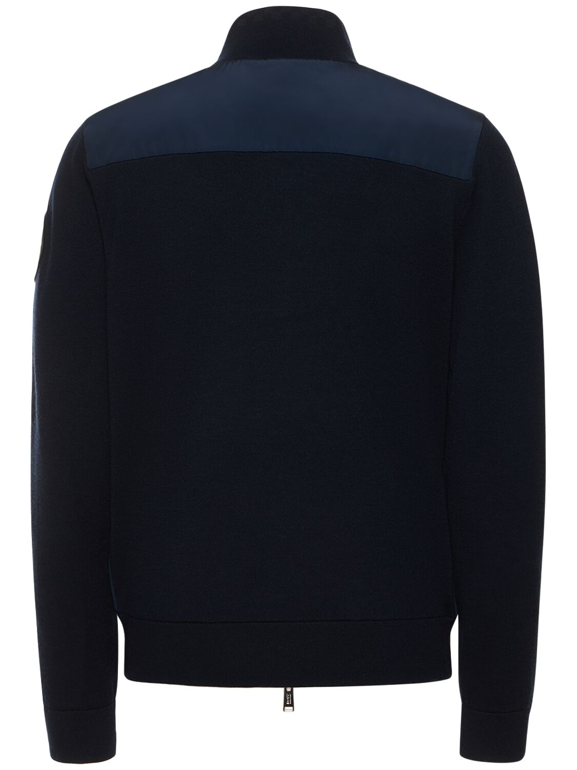 Shop Hugo Boss Papillon Wool Knit Zip Sweater In Dark Blue