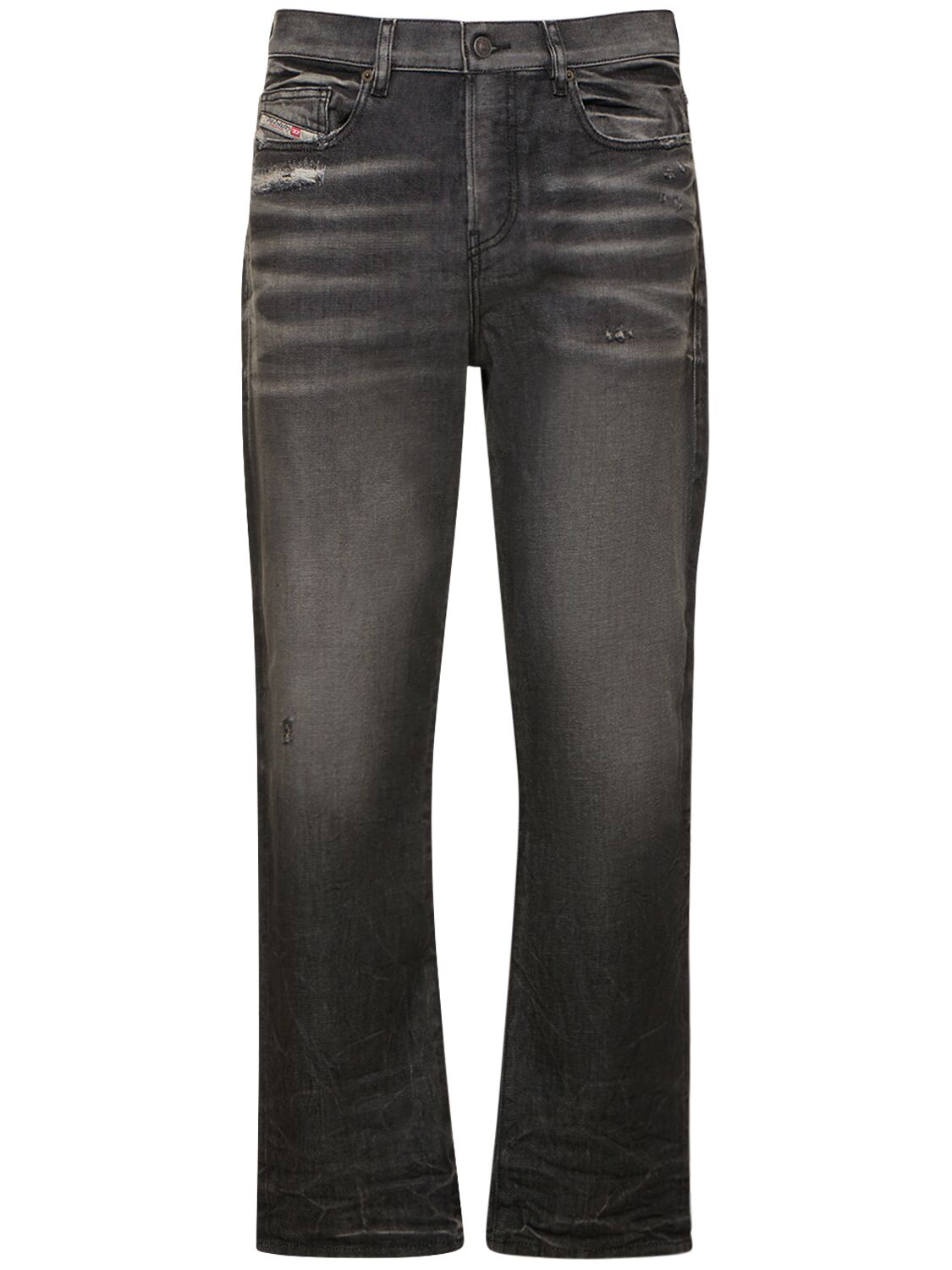 Diesel D-viker Faded Cotton Denim Jeans In Black