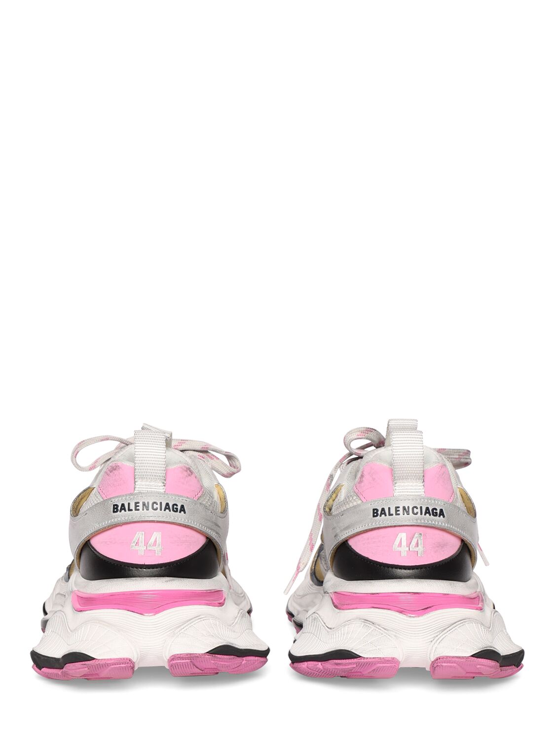 Shop Balenciaga 50mm Cargo Nylon & Mesh Sneakers In Grey,white,pink