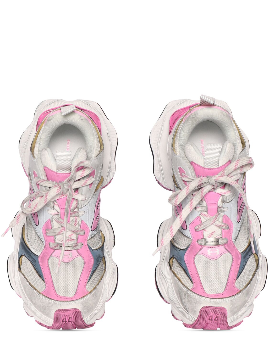 Shop Balenciaga 50mm Cargo Nylon & Mesh Sneakers In Grey,white,pink