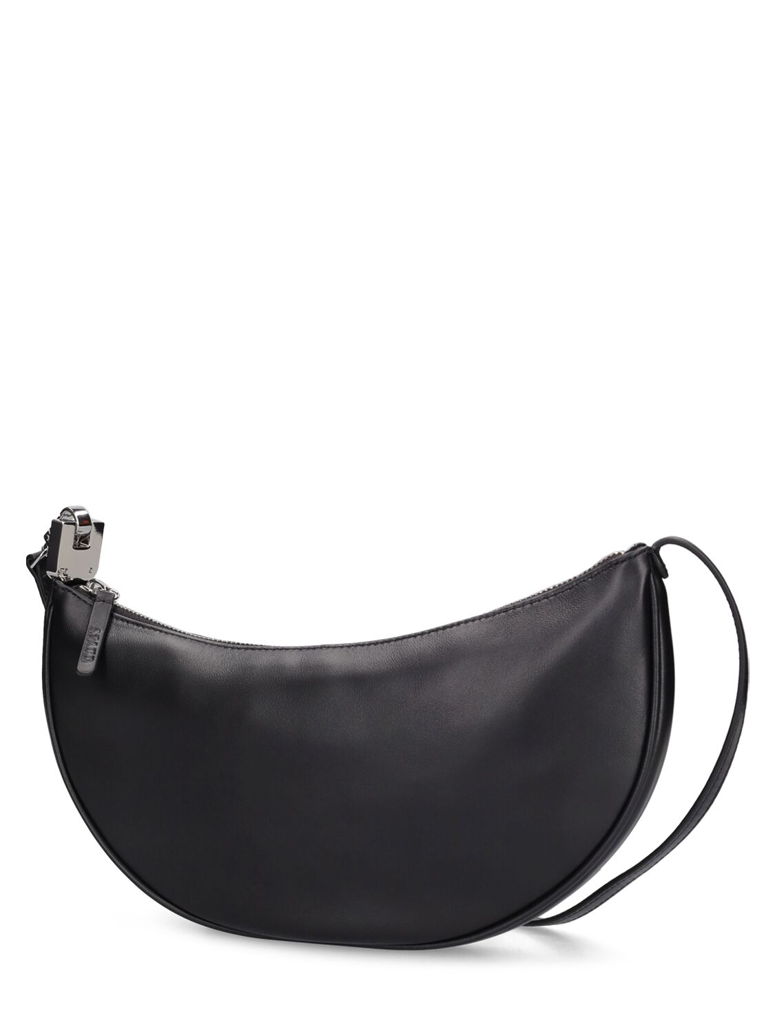 Shop Staud Walker Leather Shoulder Bag In Black