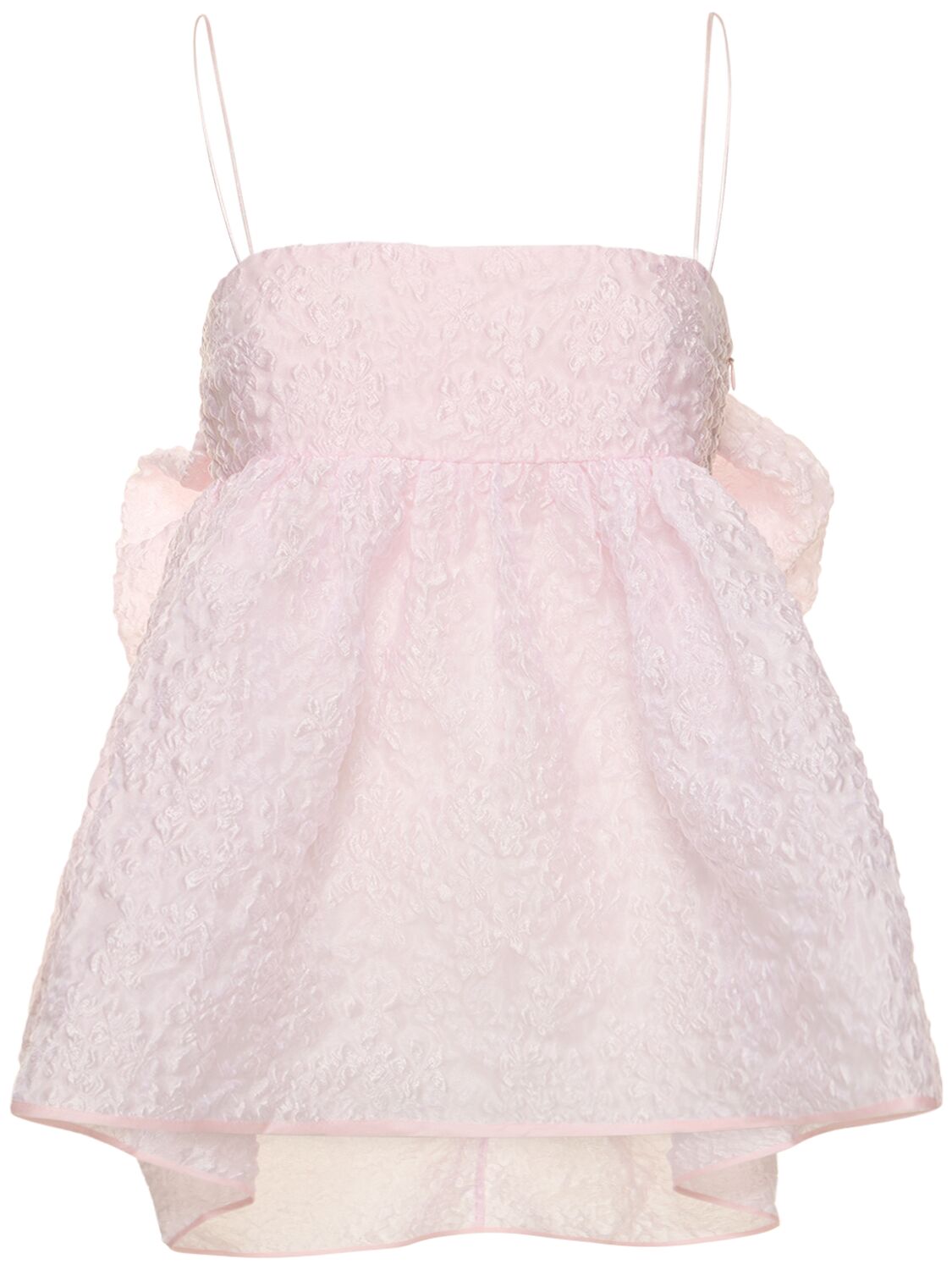 Cecilie Bahnsen Veronica Top W/ Ruffles In Pink