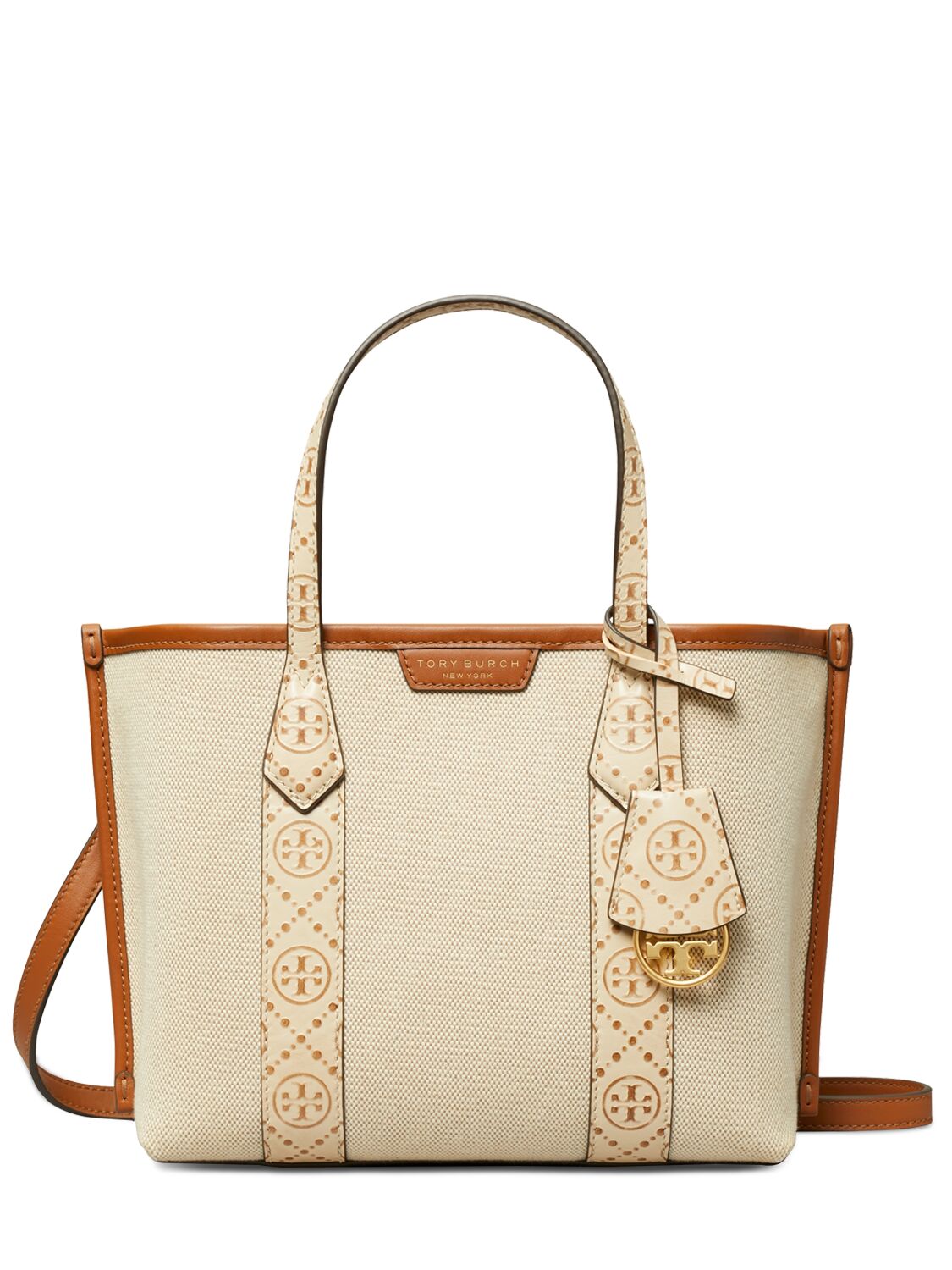 Tory Burch Small Perry Canvas Tote Bag In New Cream