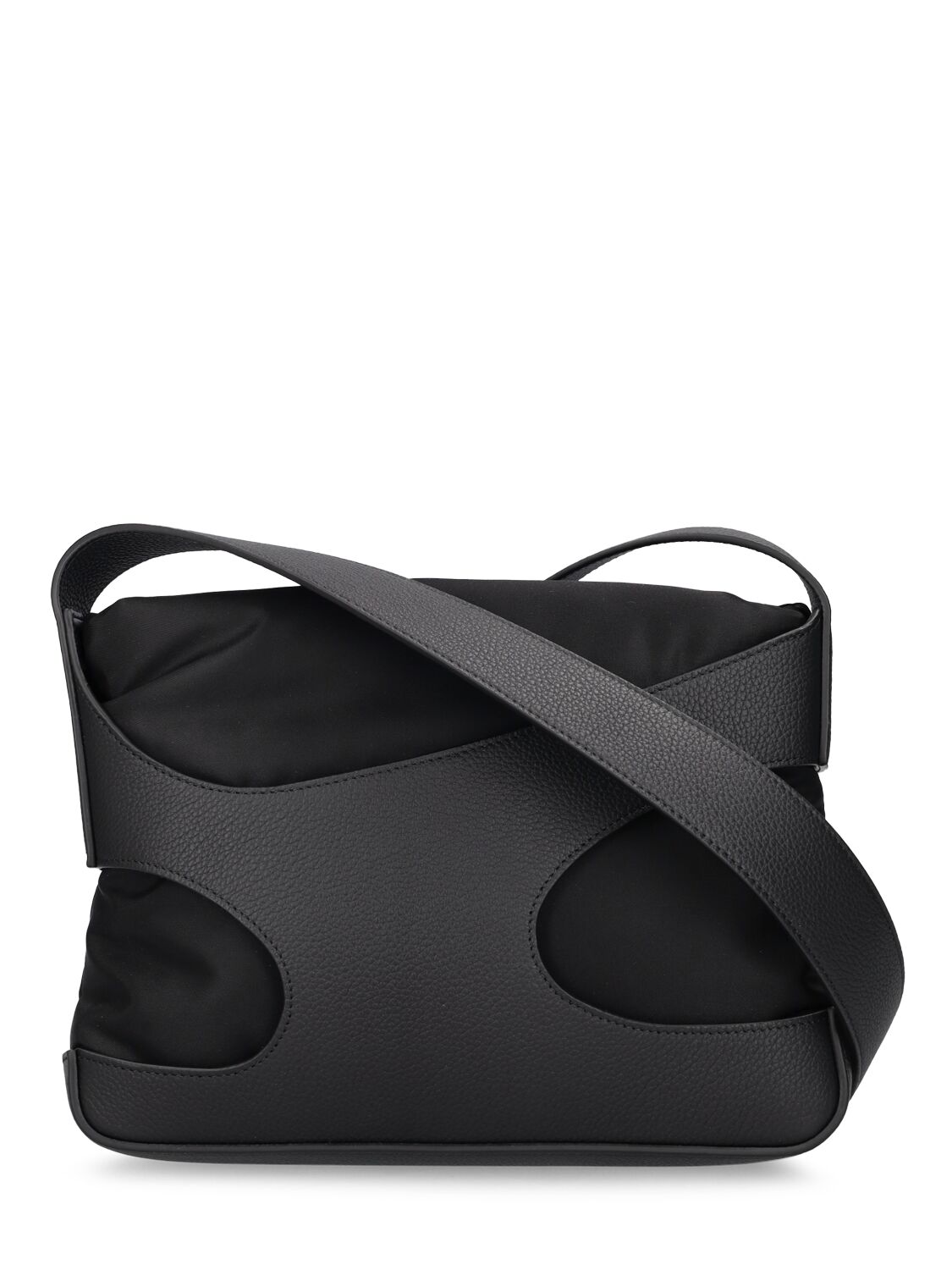 Shop Ferragamo Cut Out Logo Shoulder Bag In Black
