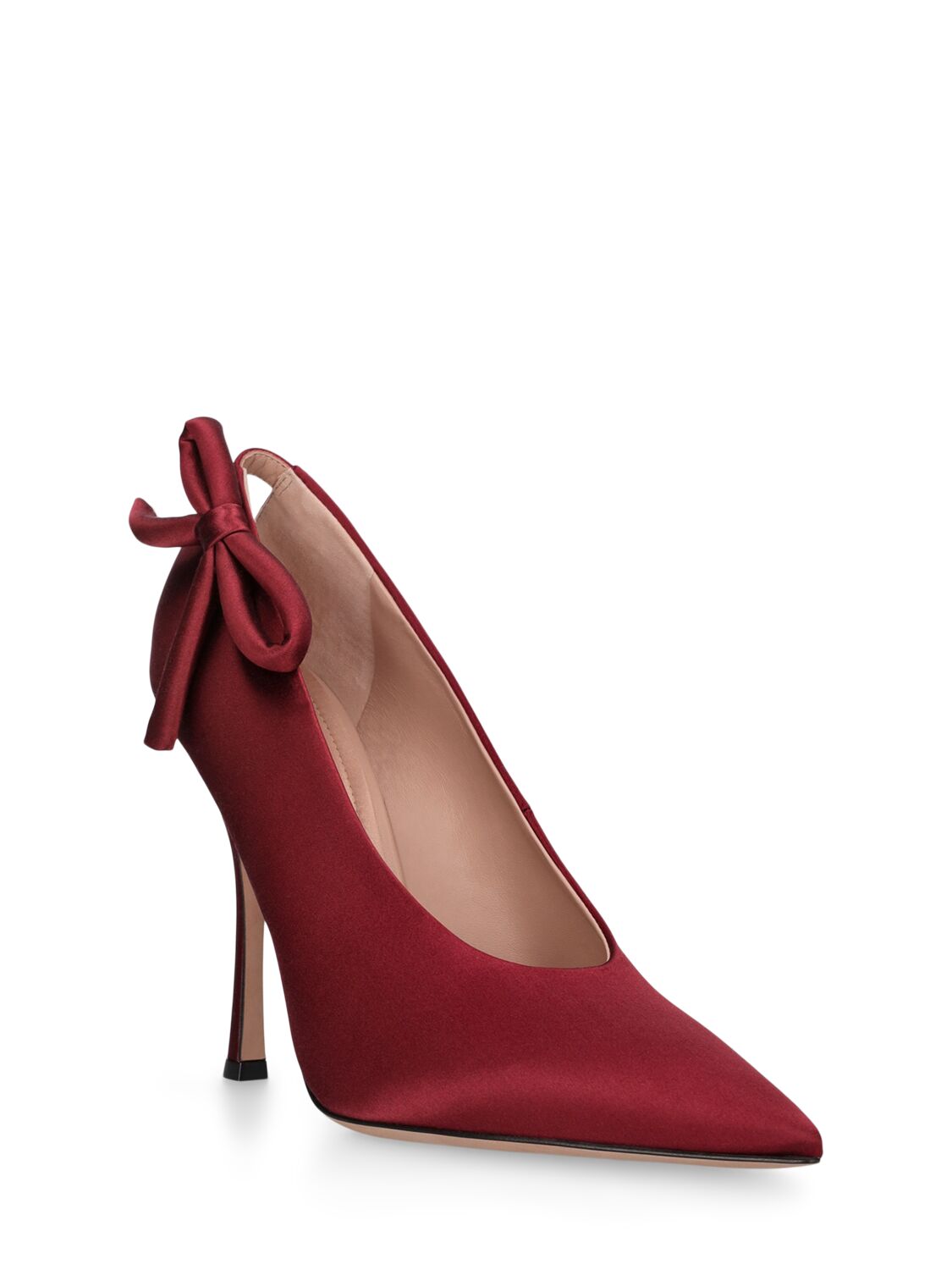 Shop Valentino 110mm Vg Nite-out Satin Pumps In Cordovan Red