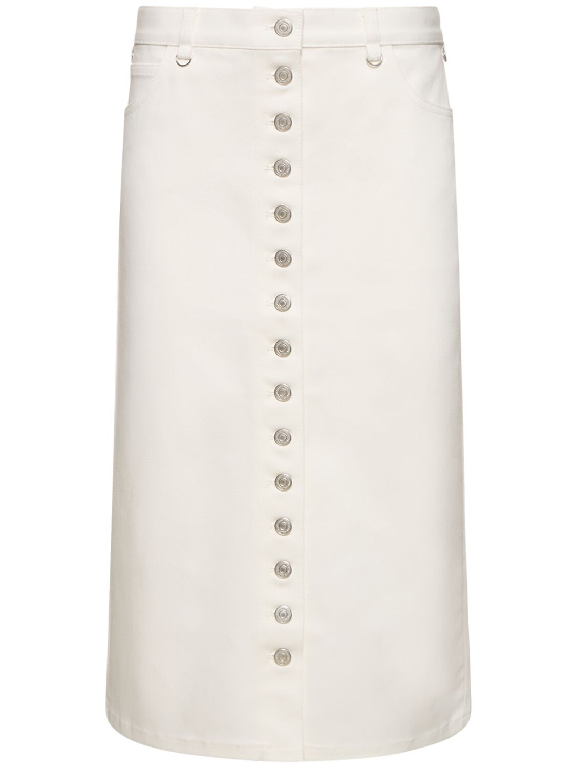 Image of Multiflex Cotton Denim Midi Skirt
