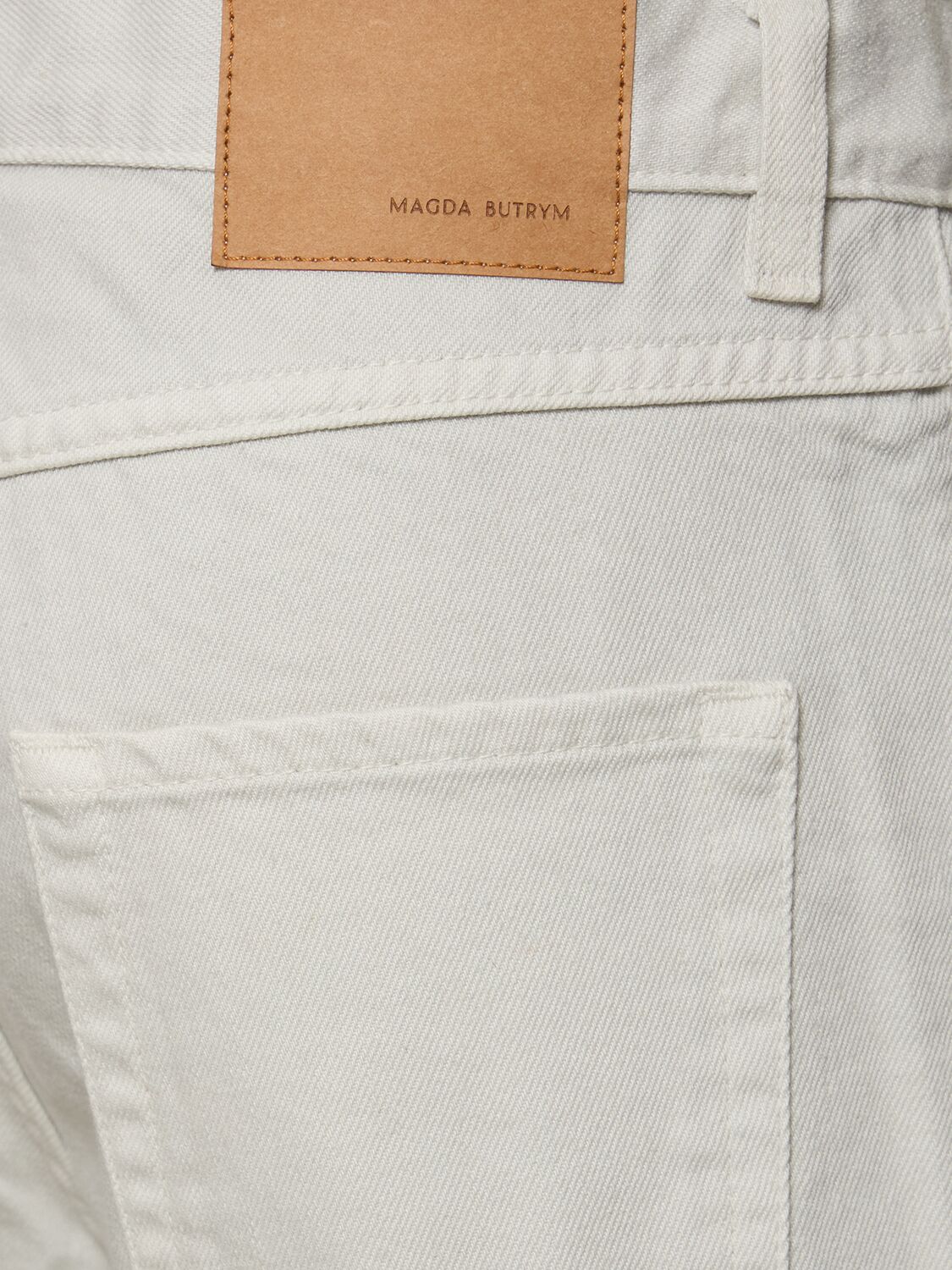 Shop Magda Butrym Denim Flared Jeans In Ivory