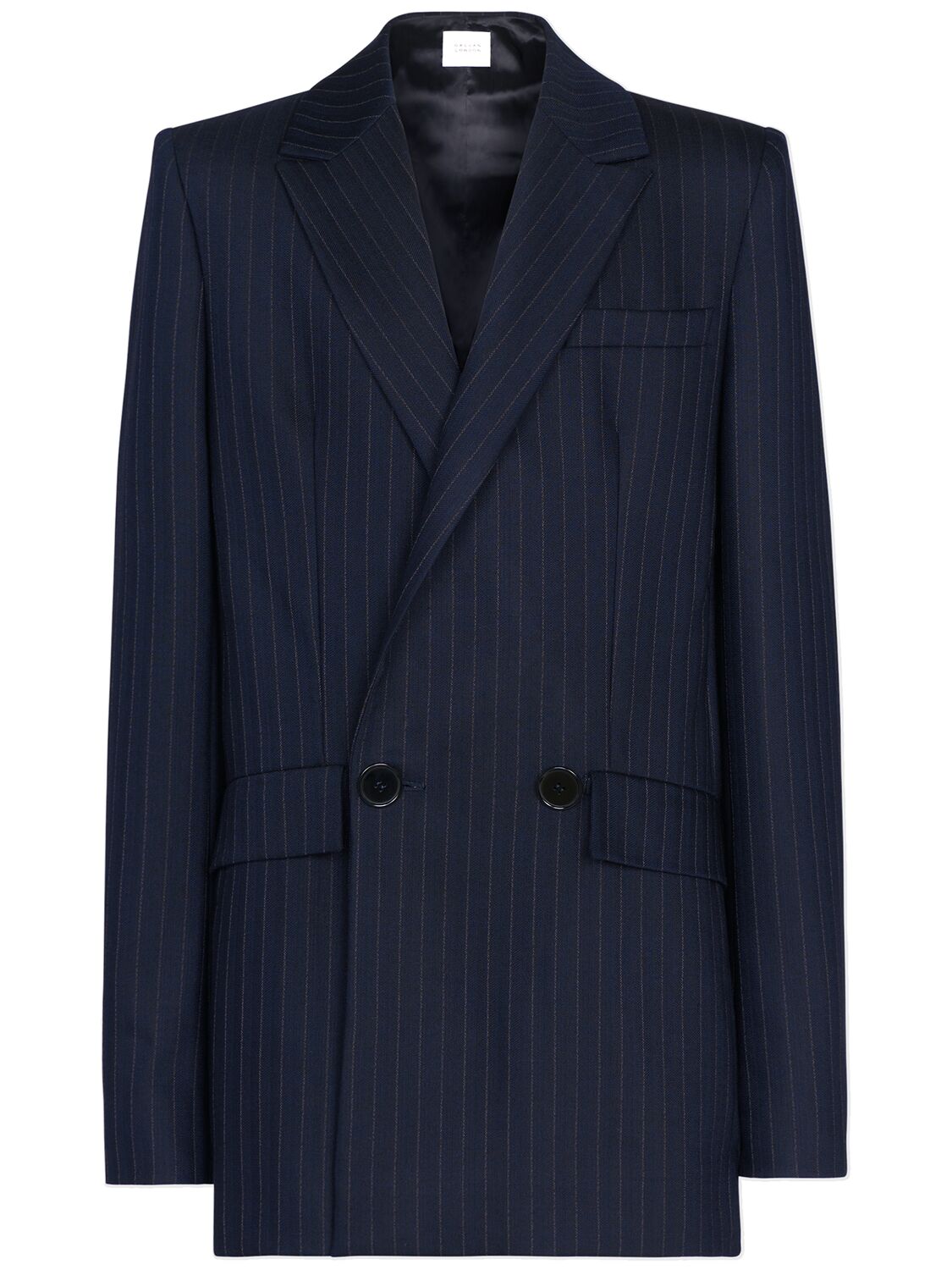 Image of Pinstripe Wool Blend Jacket
