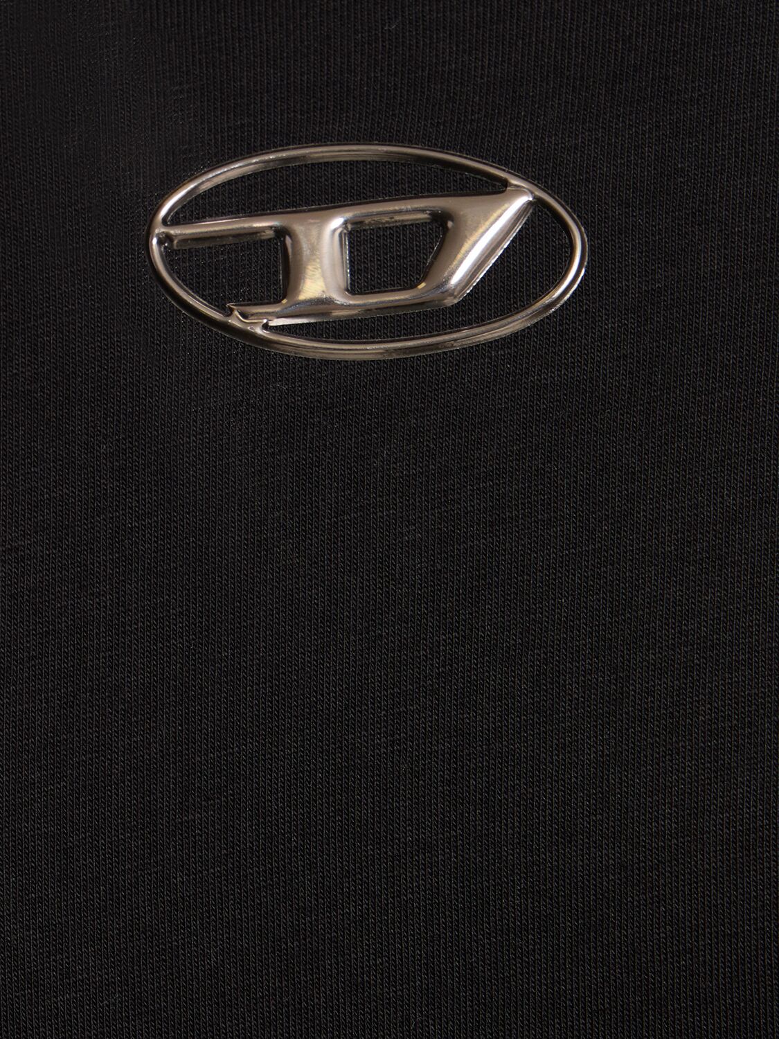 Shop Diesel Oval-d Mold Print Cotton Jersey T-shirt In Black