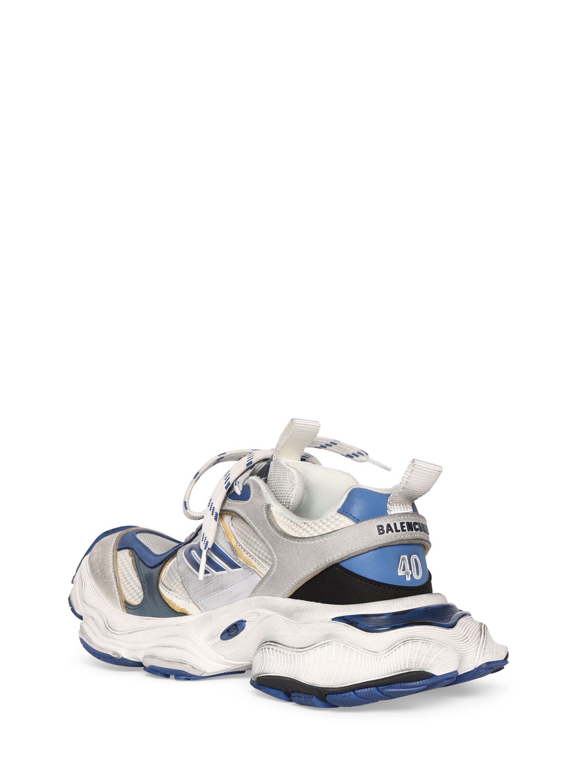 Shop Balenciaga 5cm Cargo Mesh Sneakers In Grey,white,blue