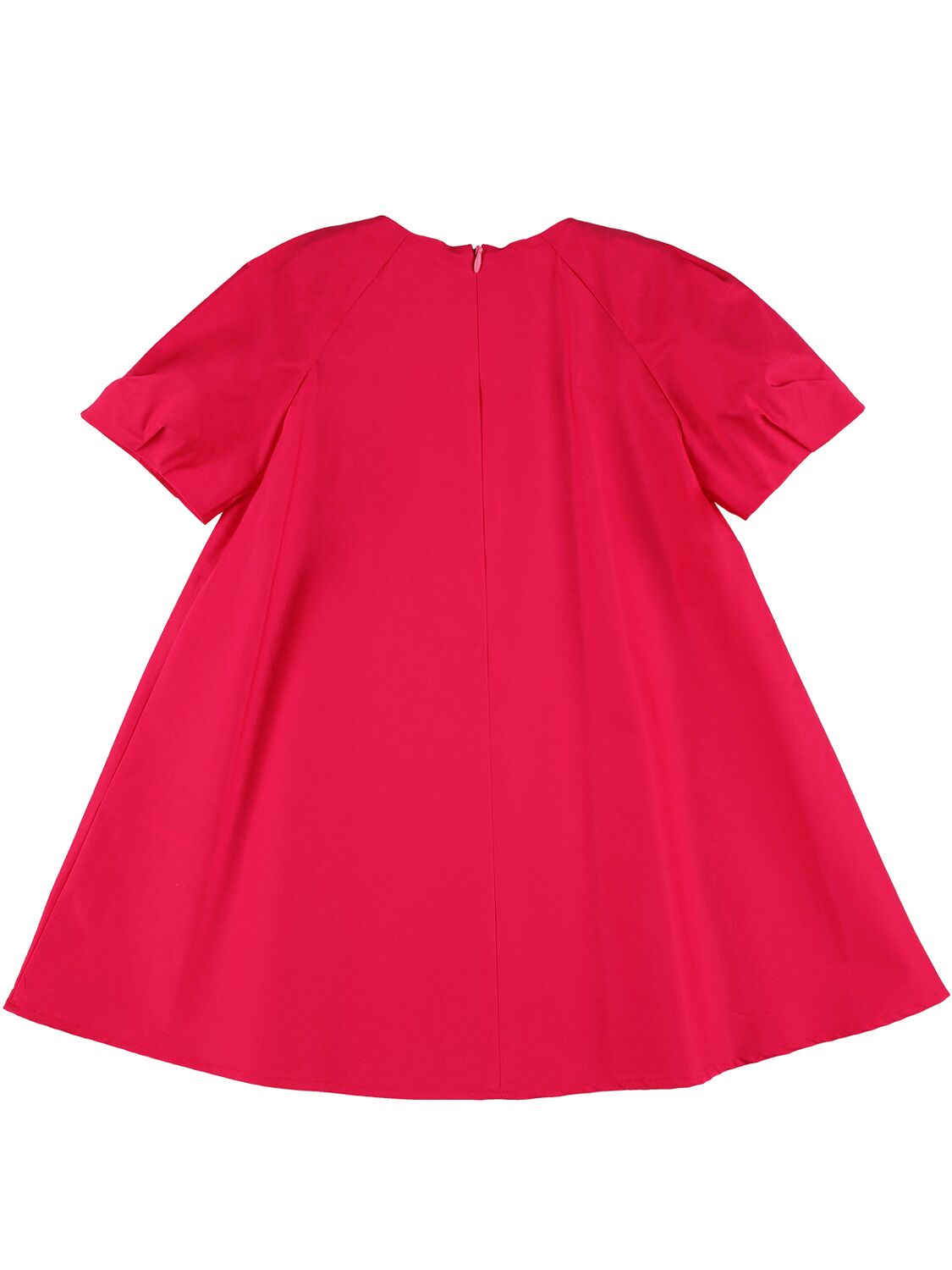Shop Il Gufo Cotton Poplin Short Sleeve Dress In Red