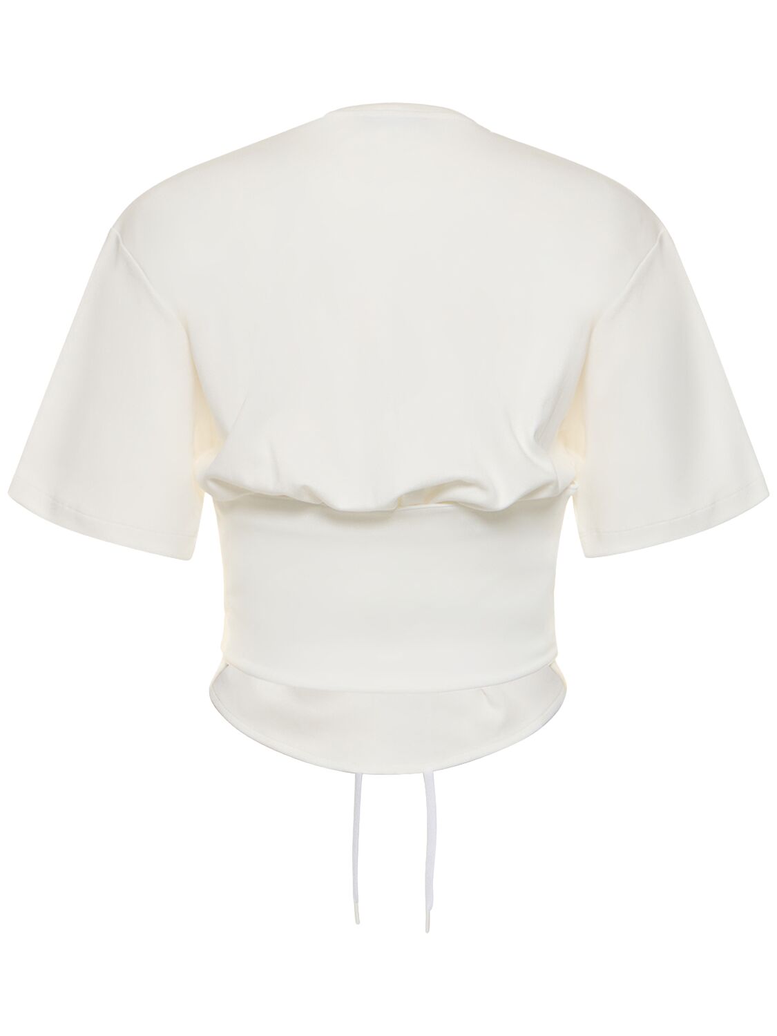 Shop Mugler Cotton Jersey Corset T-shirt In White