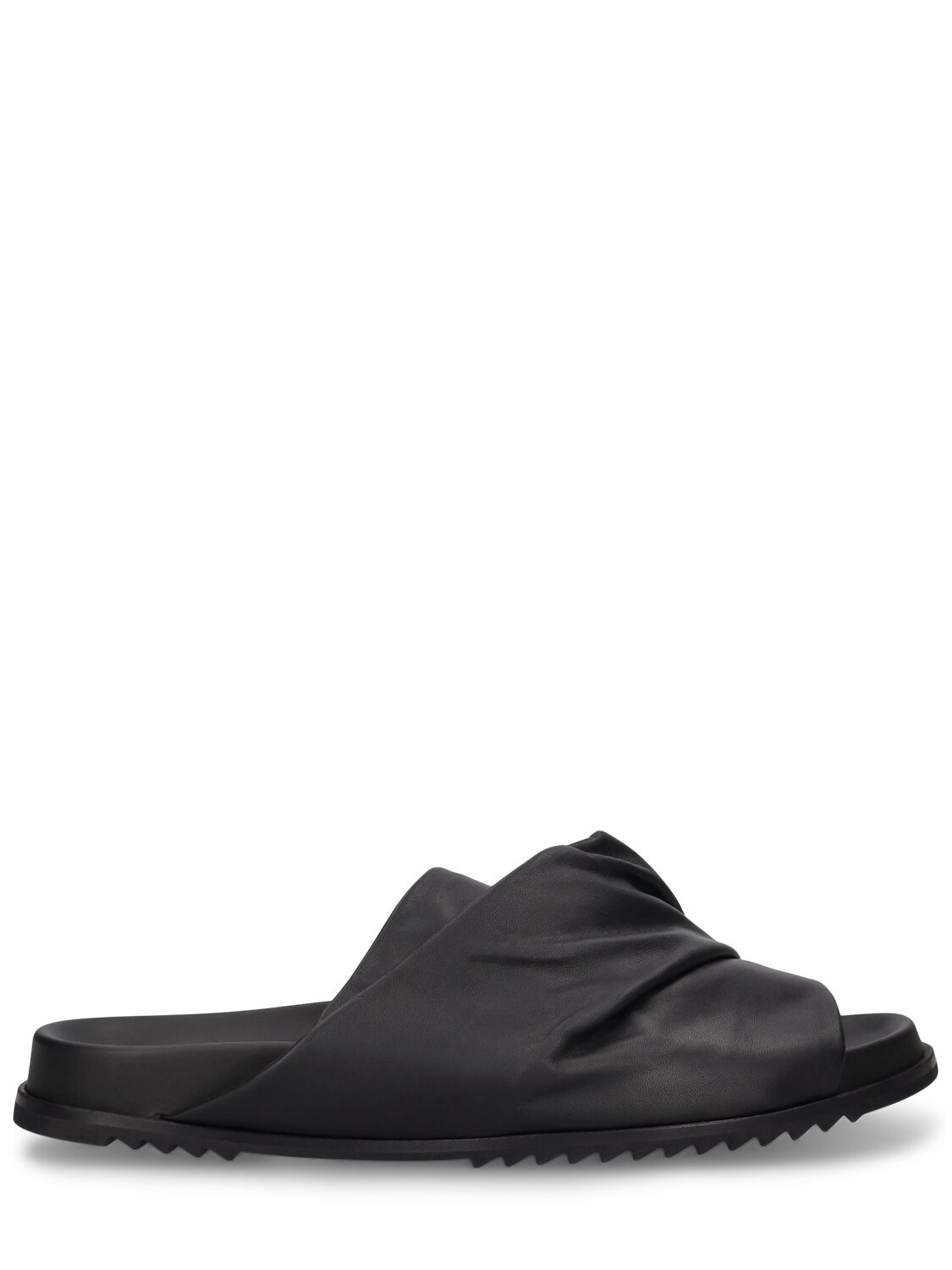Shop Rick Owens Mobious Granola Leather Sandals In Black
