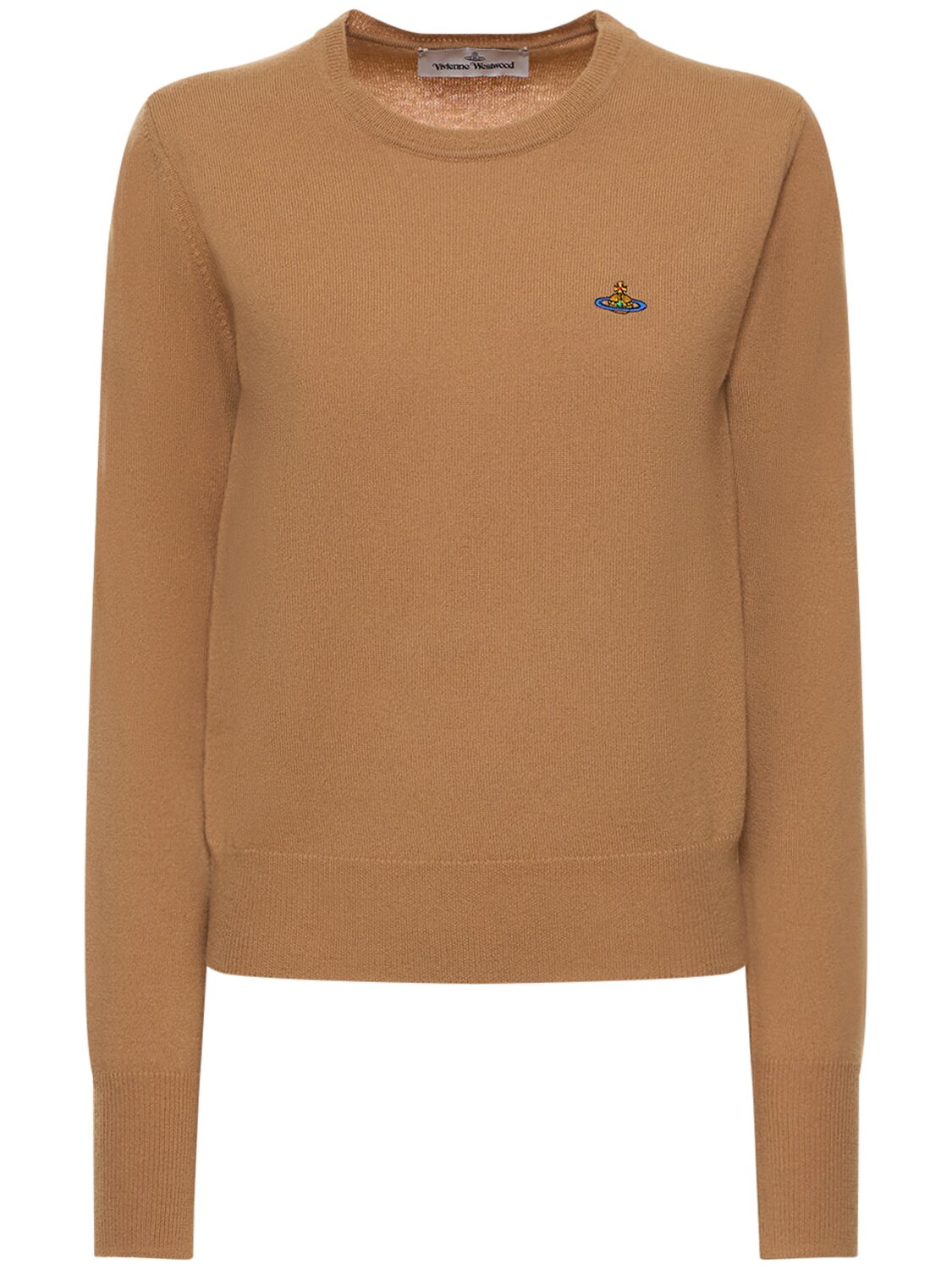 Vivienne Westwood Bea Wool & Cashmere Logo Sweater In Camel