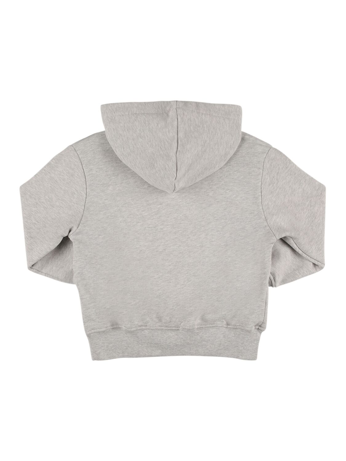 Shop Msgm Printed Logo Hooded Sweatshirt In Grey