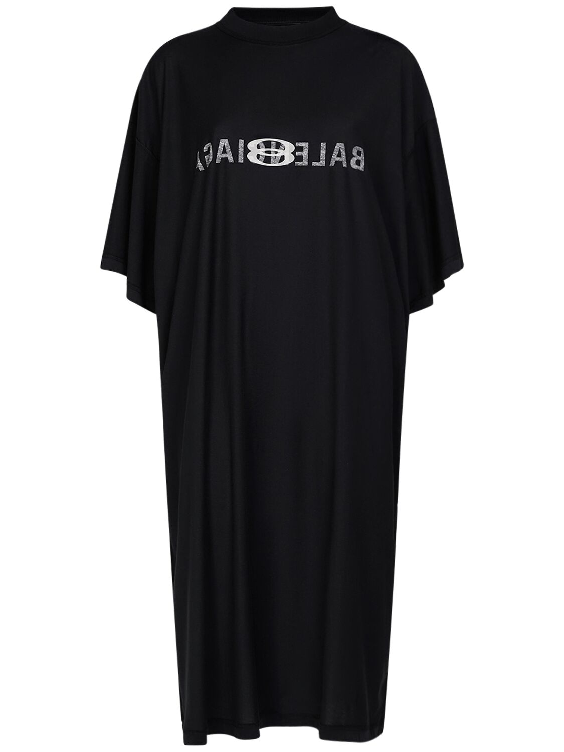 Shop Balenciaga Inside Out Cotton T-shirt Dress In Black,white