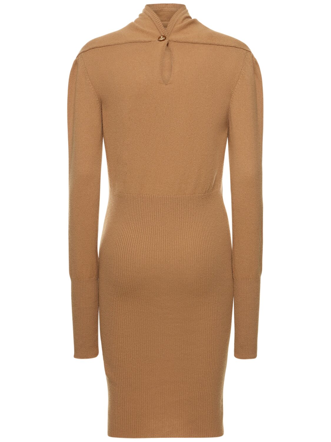 Shop Vivienne Westwood Bea Wool & Cashmere L/s Mini Dress In Camel