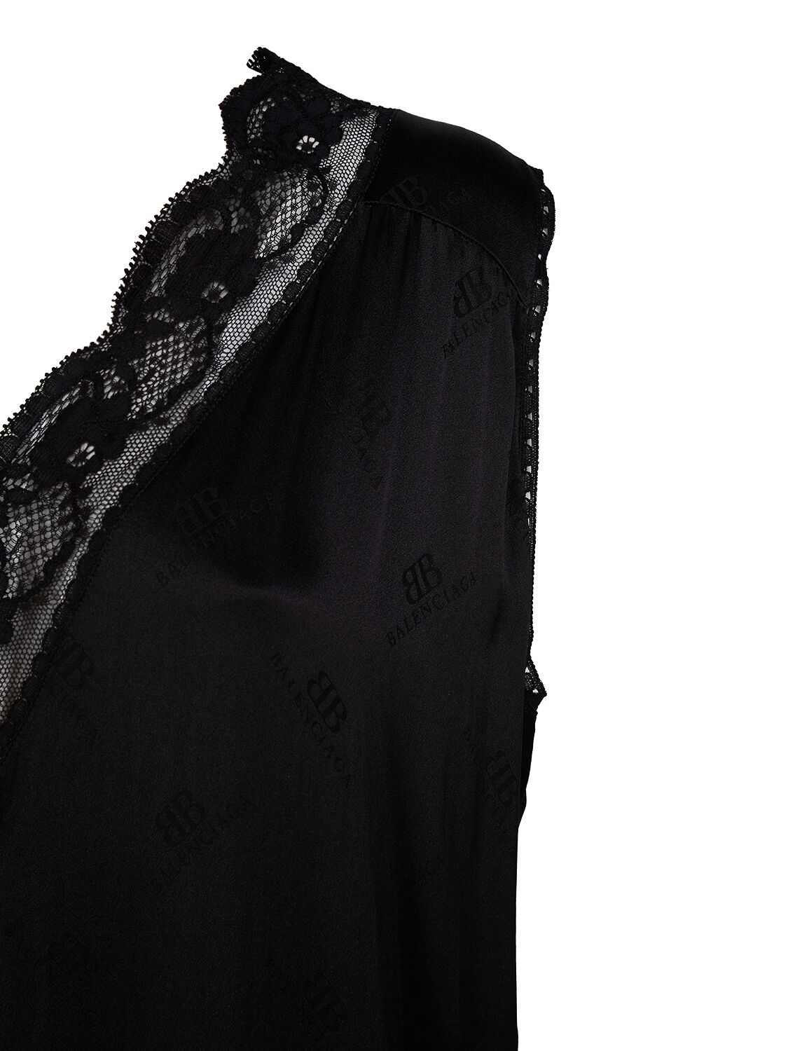 Shop Balenciaga Négligé Silk Dress In Black